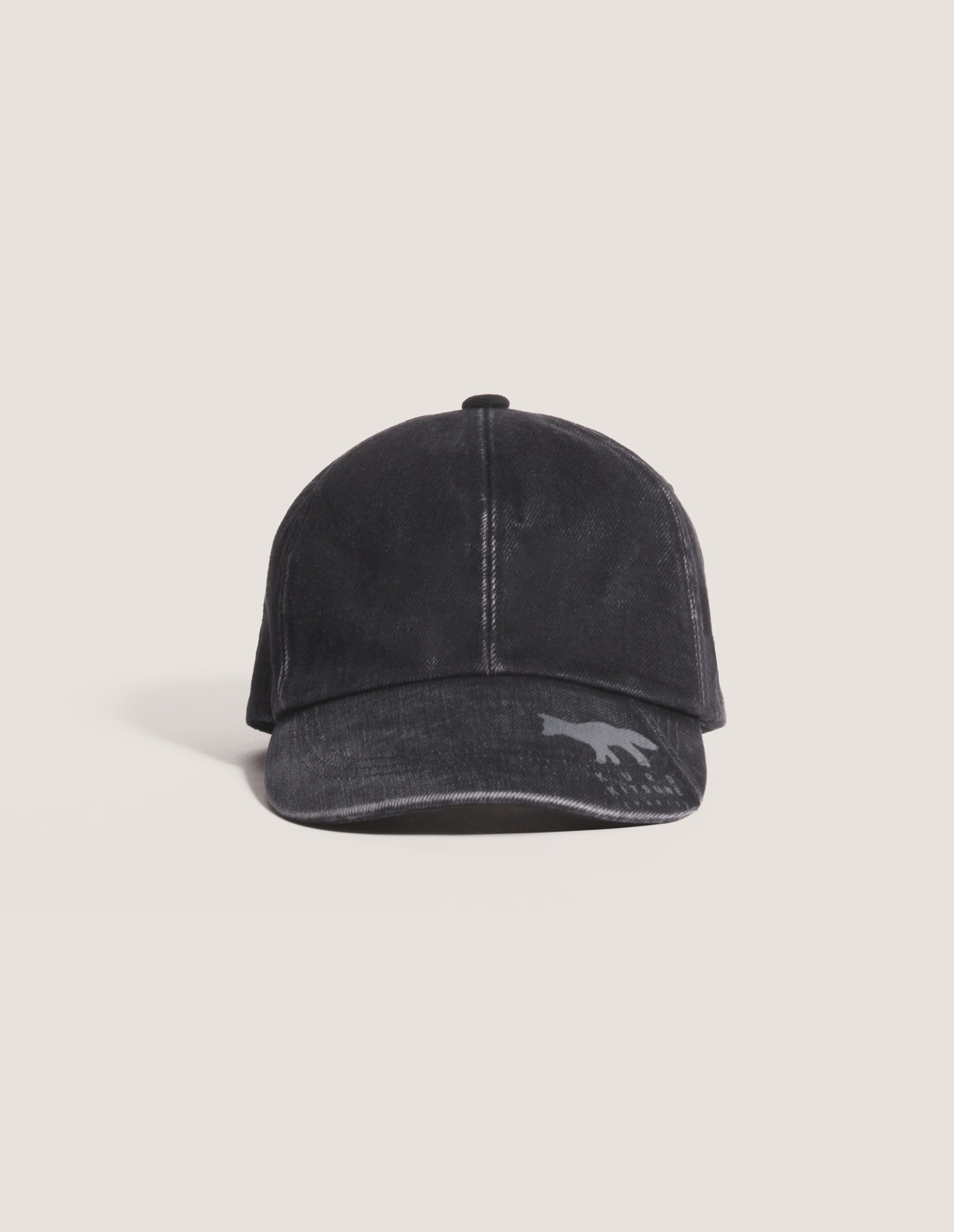 MAISON KITSUNE X KURO BLACK DENIM CAP