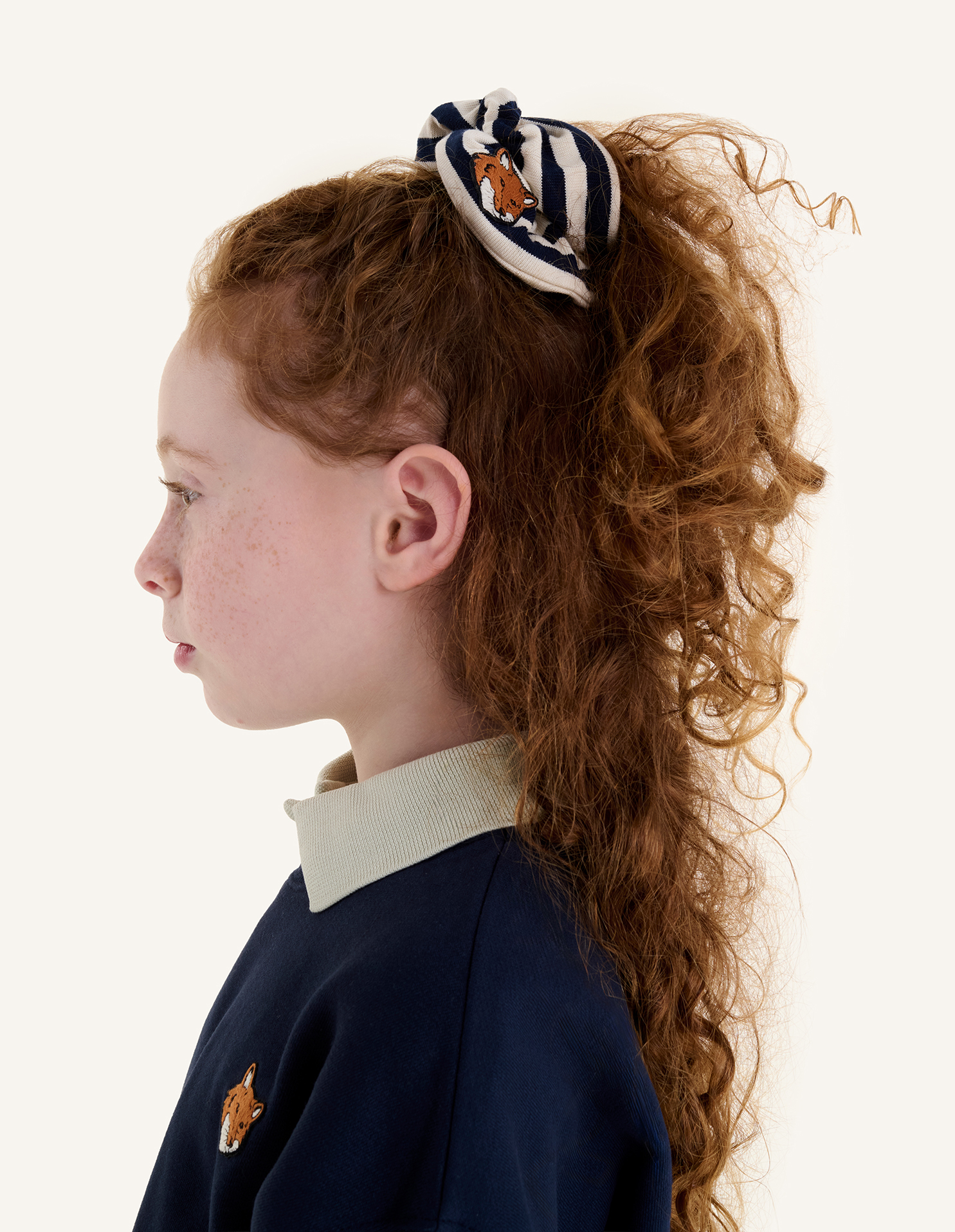 FOX HEAD KID STRIPED SCRUNCHIE