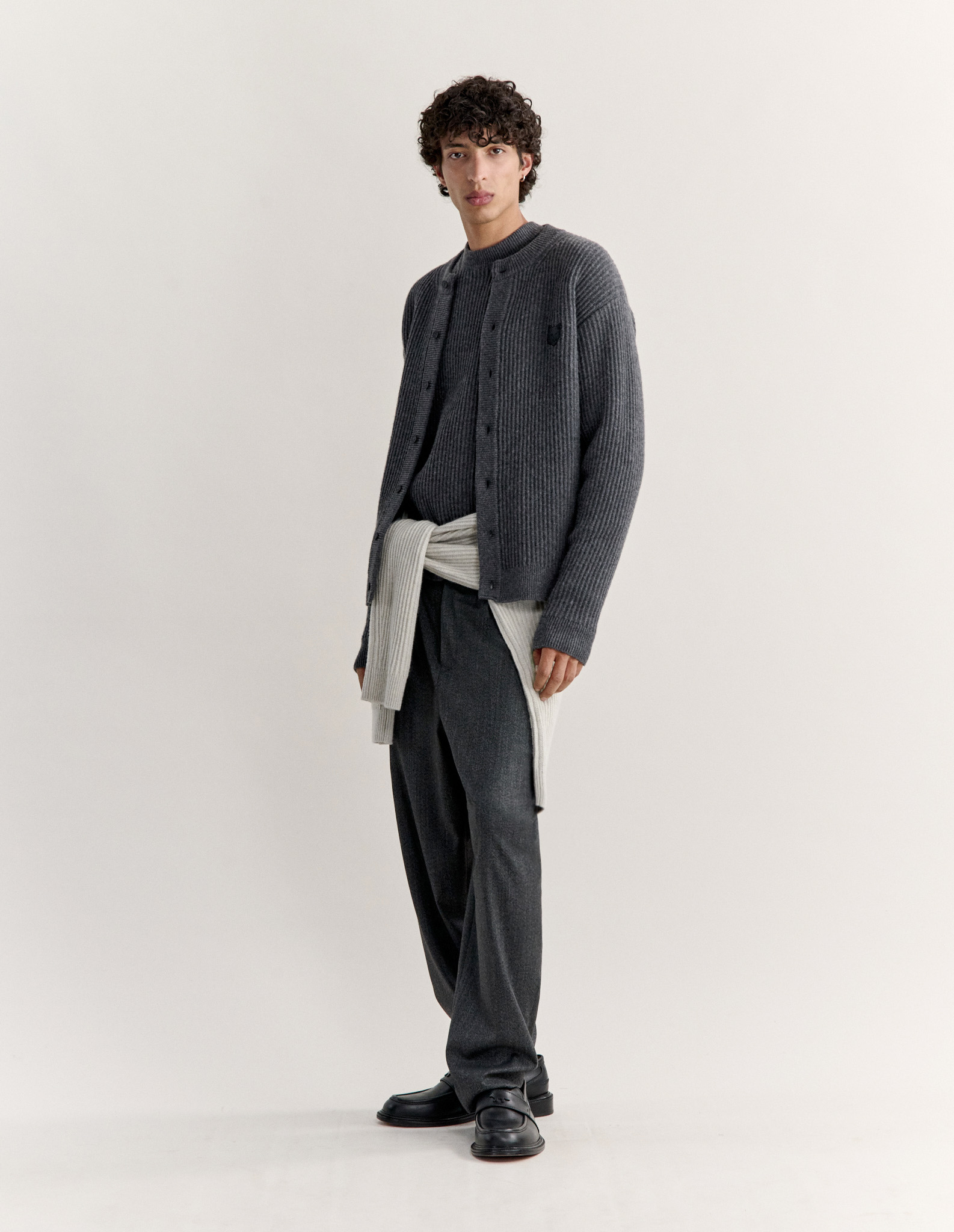 FOX HEAD RIBBED REGULAR CARDIGAN