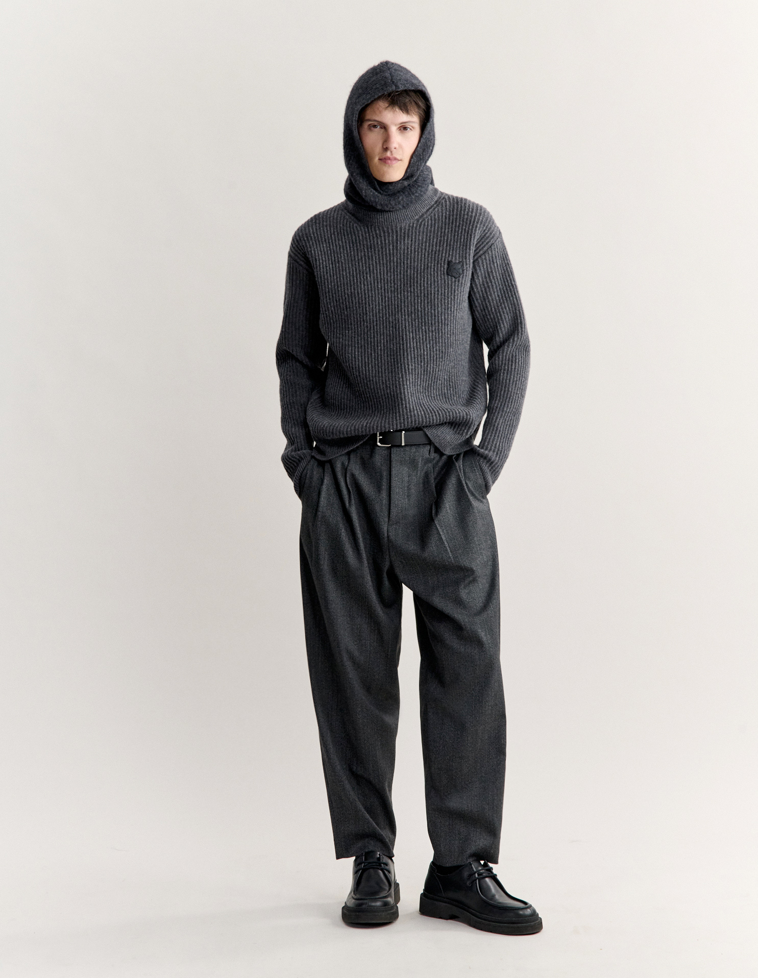 FOX HEAD WOOL RIBBED JUMPER