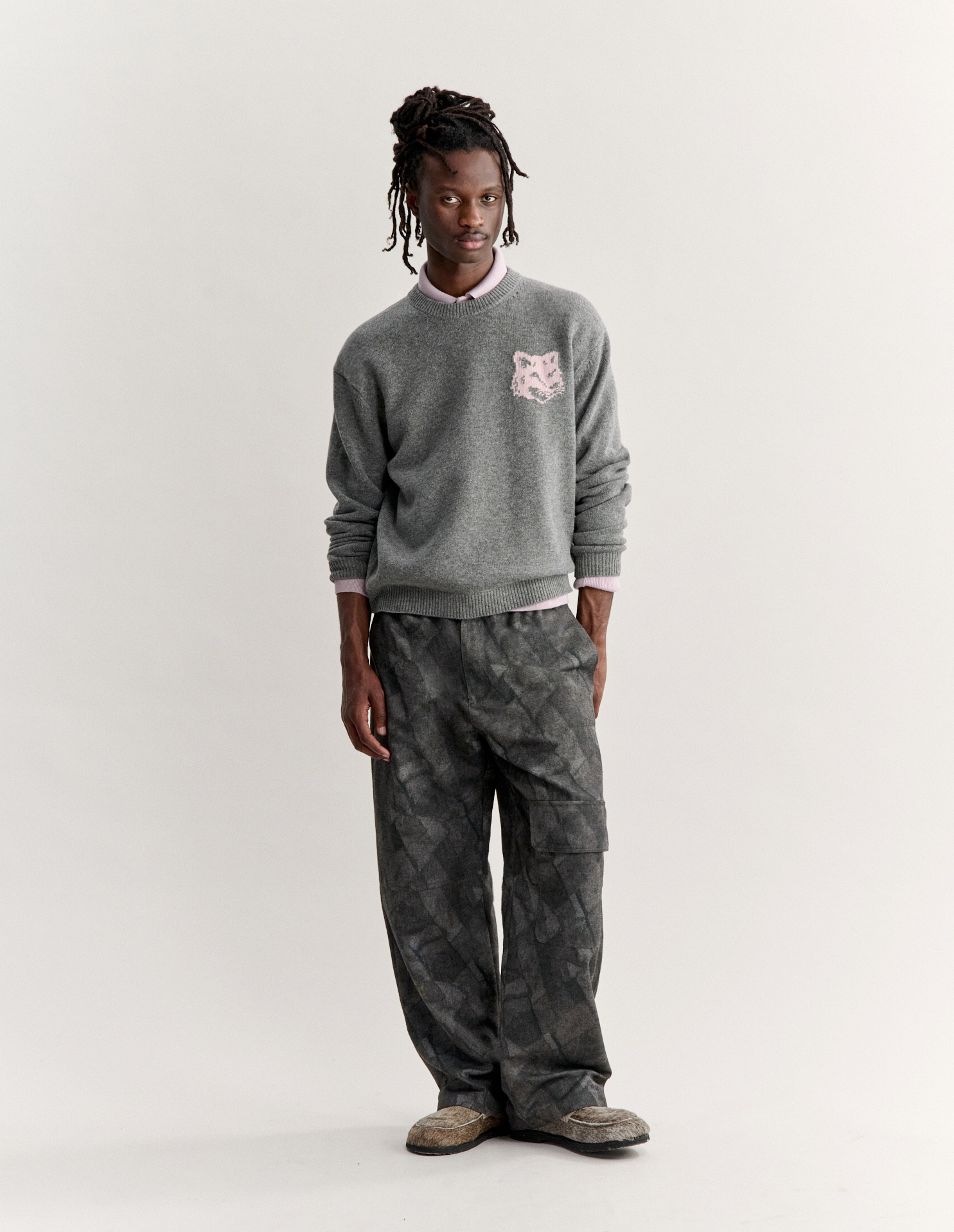 FOX HEAD INTARSIA MERINO JUMPER