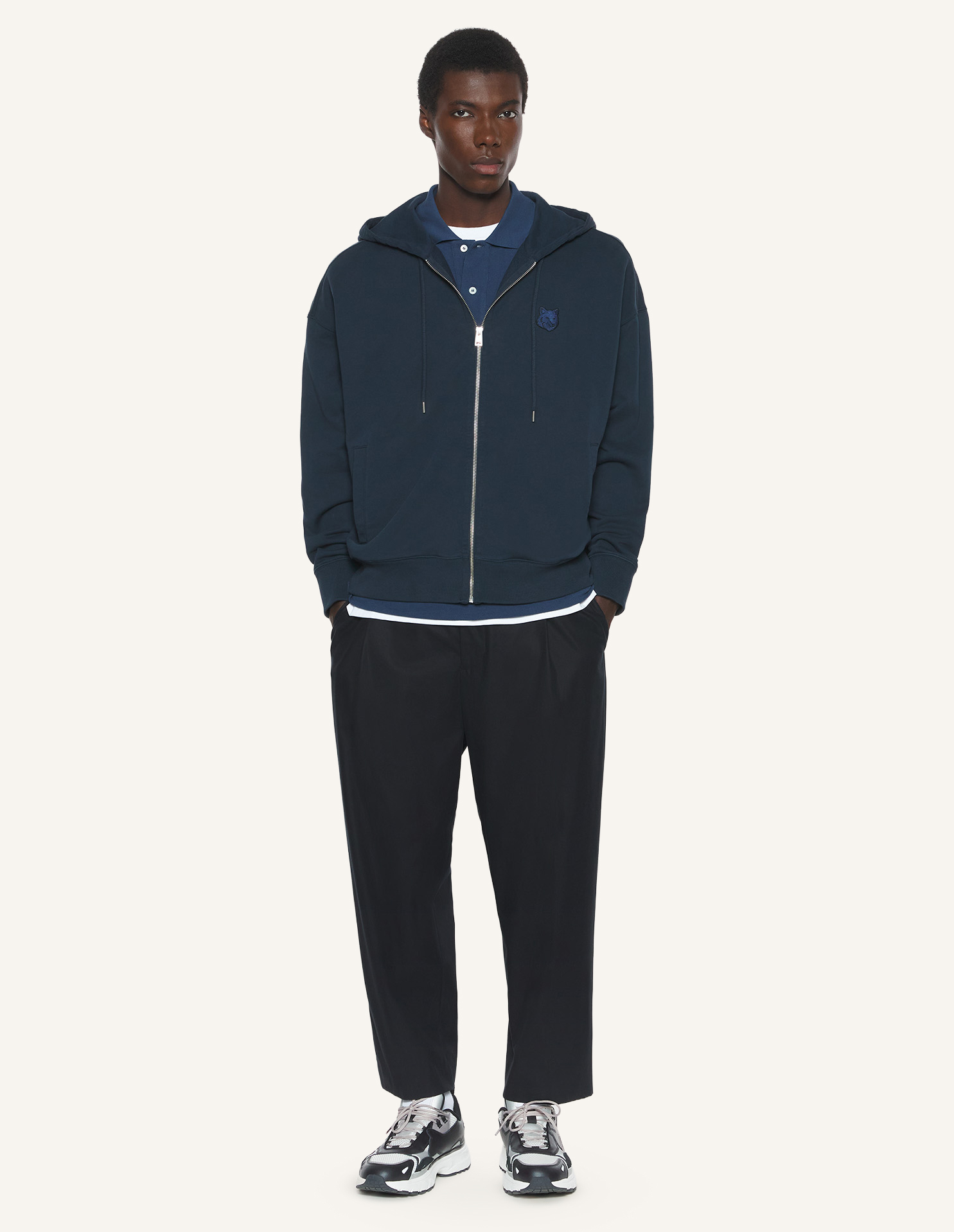 FOX HEAD ZIPPED OVERSIZE HOODIE