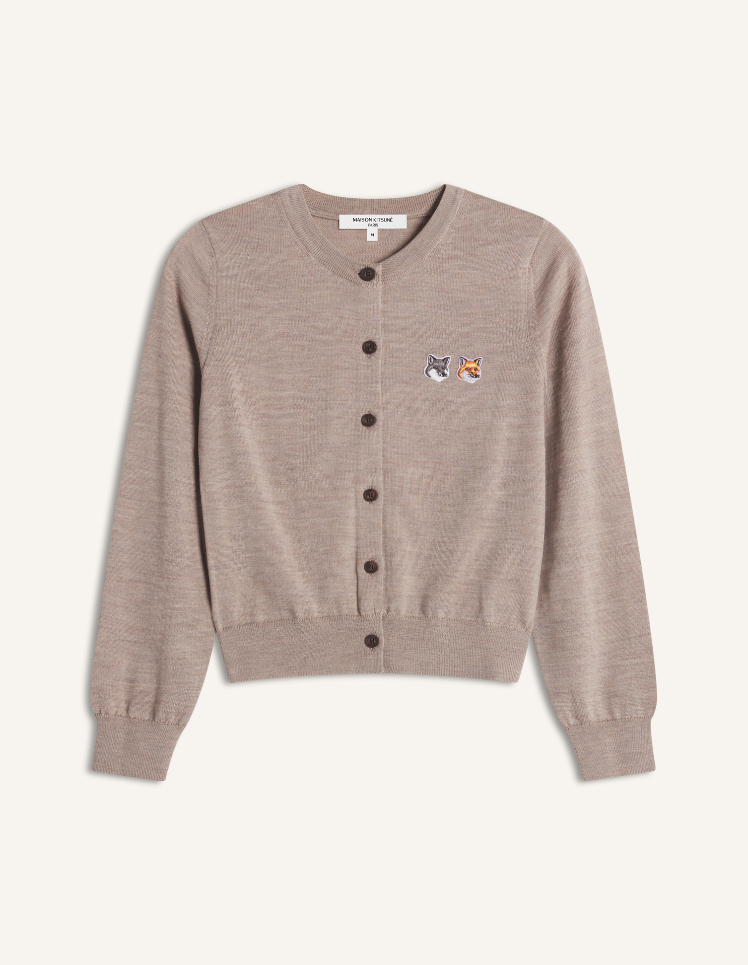 DOUBLE FOX HEAD MERINO REGULAR CARDIGAN