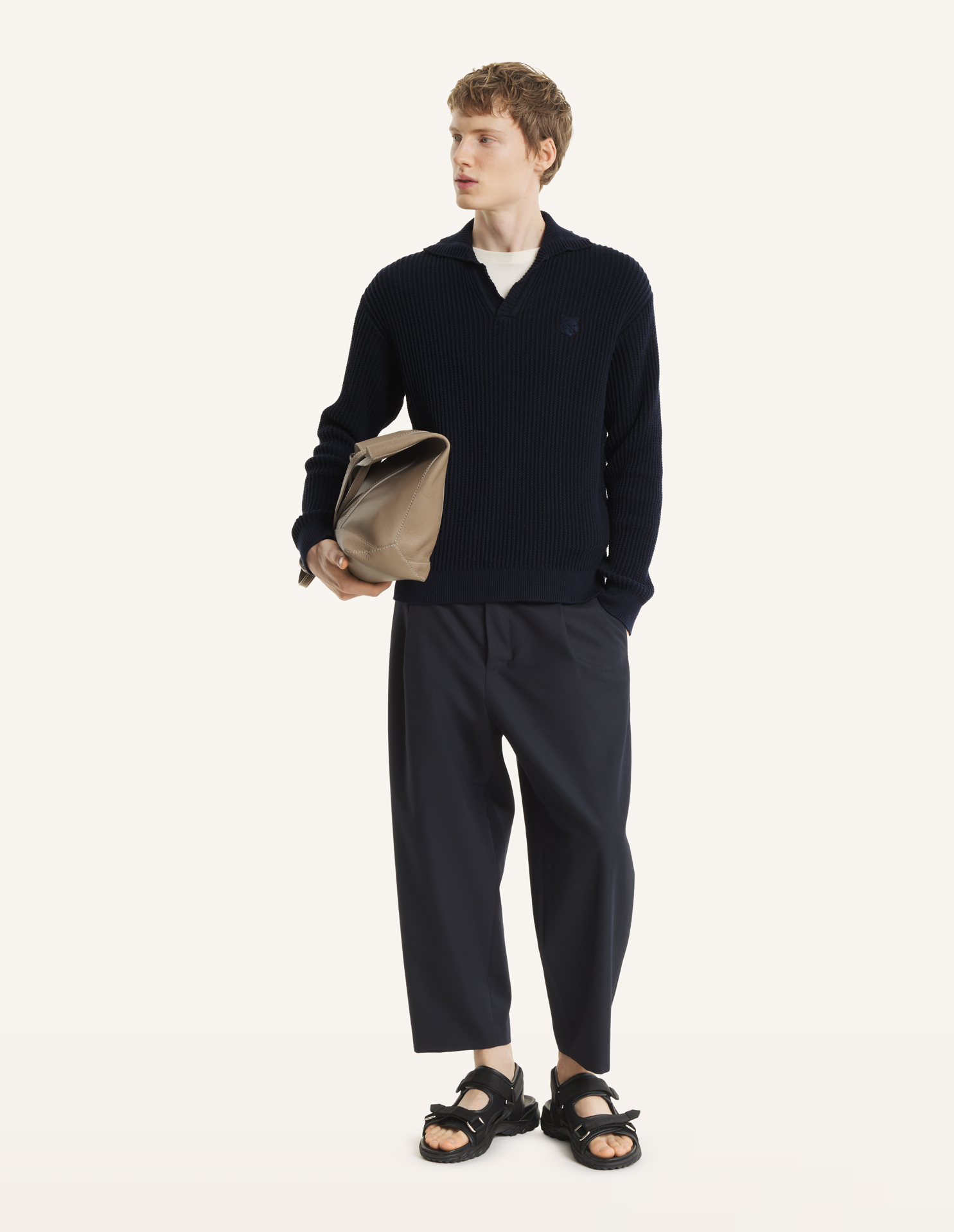 FOX HEAD COTTON RIBBED POLO JUMPER