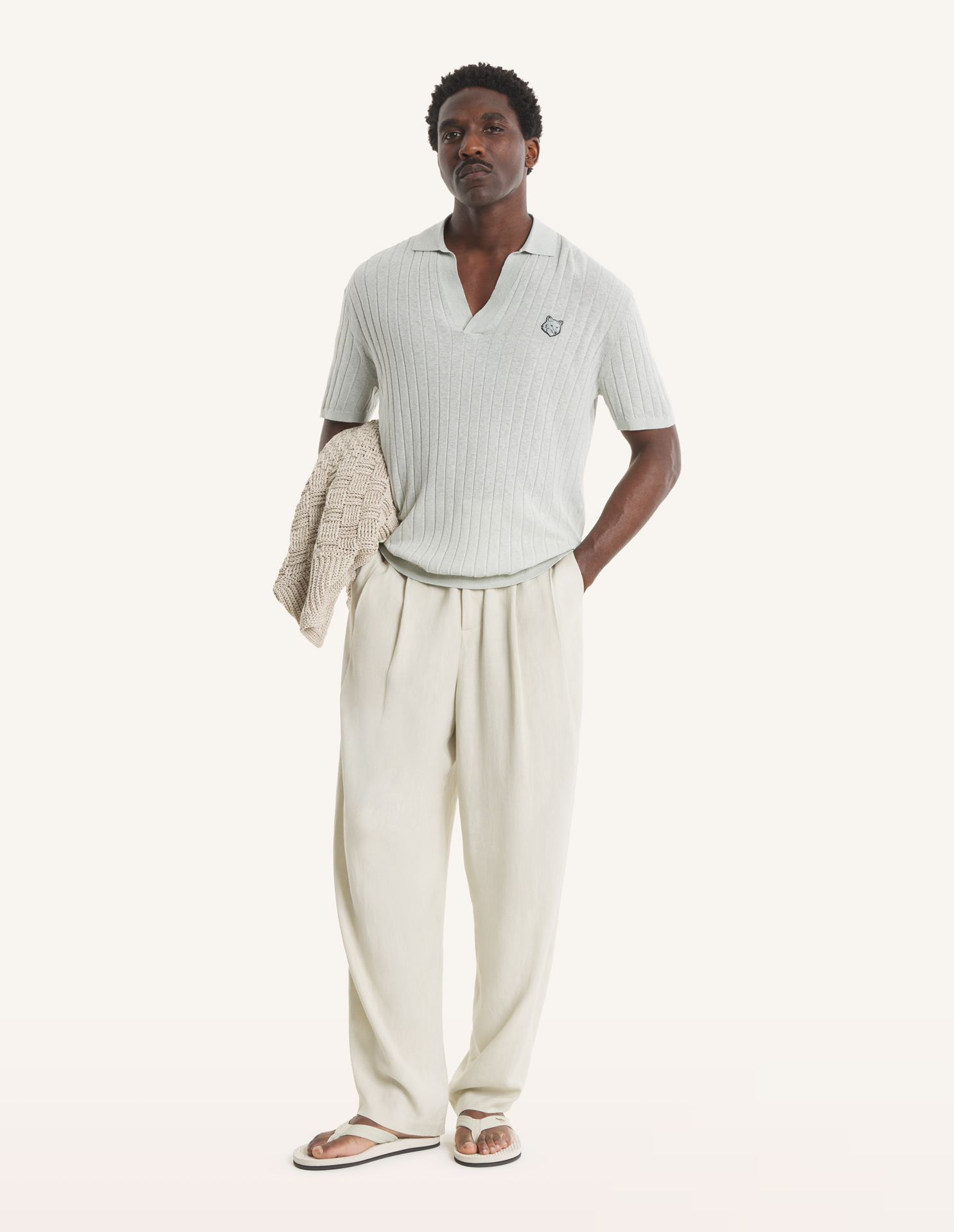 LINEN COTTON SHORT SLEEVE POLO