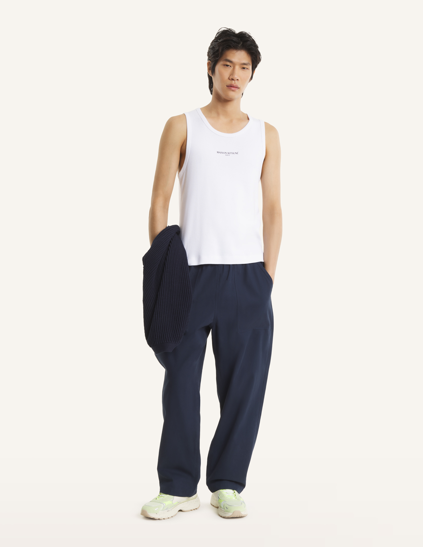 MAISON KITSUNE PARIS RIBBED TANK TOP