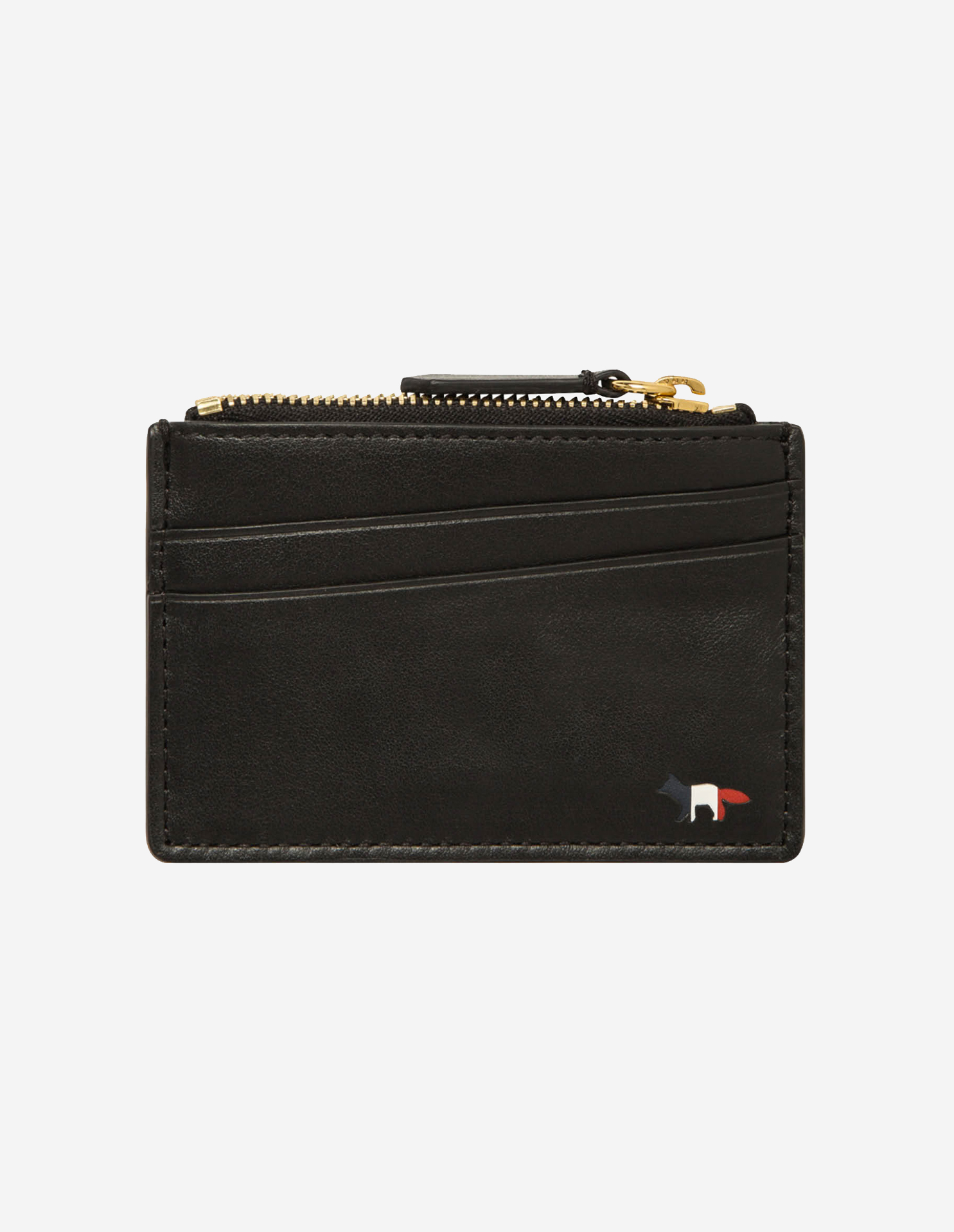 TRICOLOR ZIPPED CARD HOLDER LEATHER