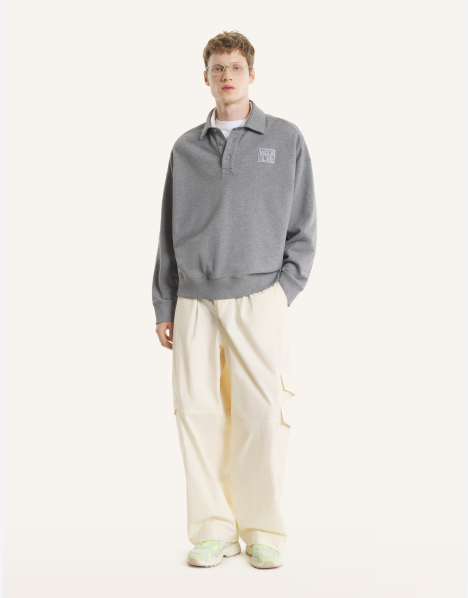 MAISON KITSUNE STAMP OVERSIZE POLO SWEASHIRT | Maison Kitsuné