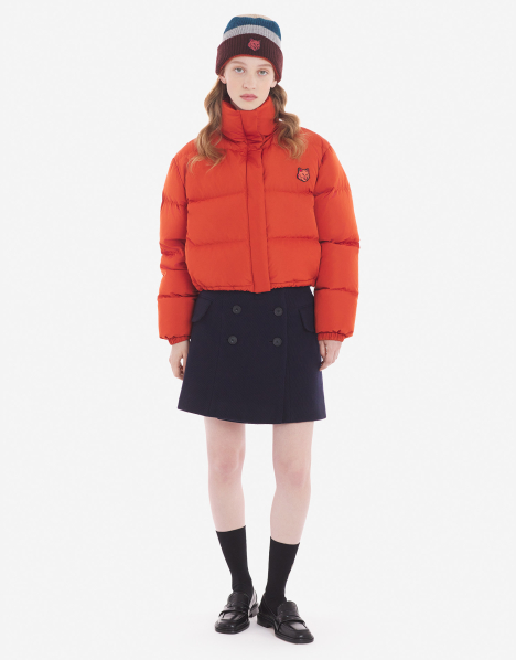 CROPPED PUFFER IN NYLON WITH BOLD FOX HEAD PATCH