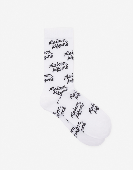 MAISON KITSUNE HANDWRITING ALL OVER SOCKS | Maison Kitsuné