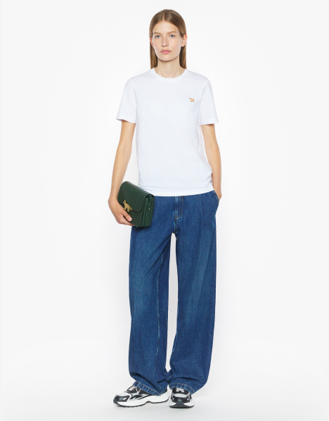 maison kitsune ベイビー フォックス リブ フィット Tシャツ ボールド フォックスヘッド パッチ マルチ ストライプ ベイビー