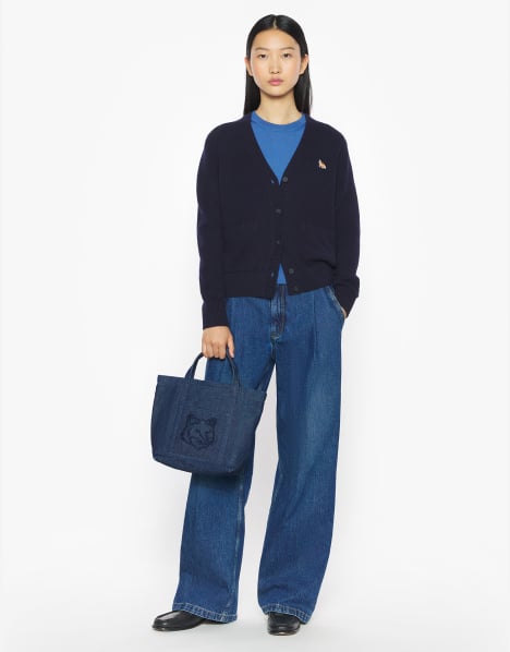 FOXEY 45271 Souffle Cardigan ダークネイビー BABY FOX LAMBSWOOL BOXY CARDIGAN | Maison Kitsuné