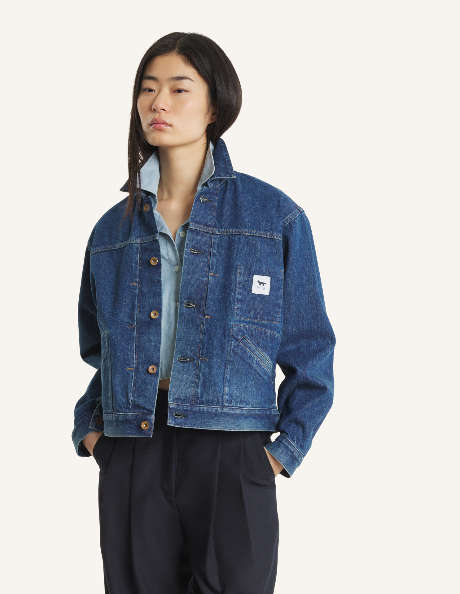 MAISON\u0020KITSUNE\u0020x\u0020KURO\u0020SELVEDGE\u0020VOYAGE\u0020DENIM\u0020JACKET