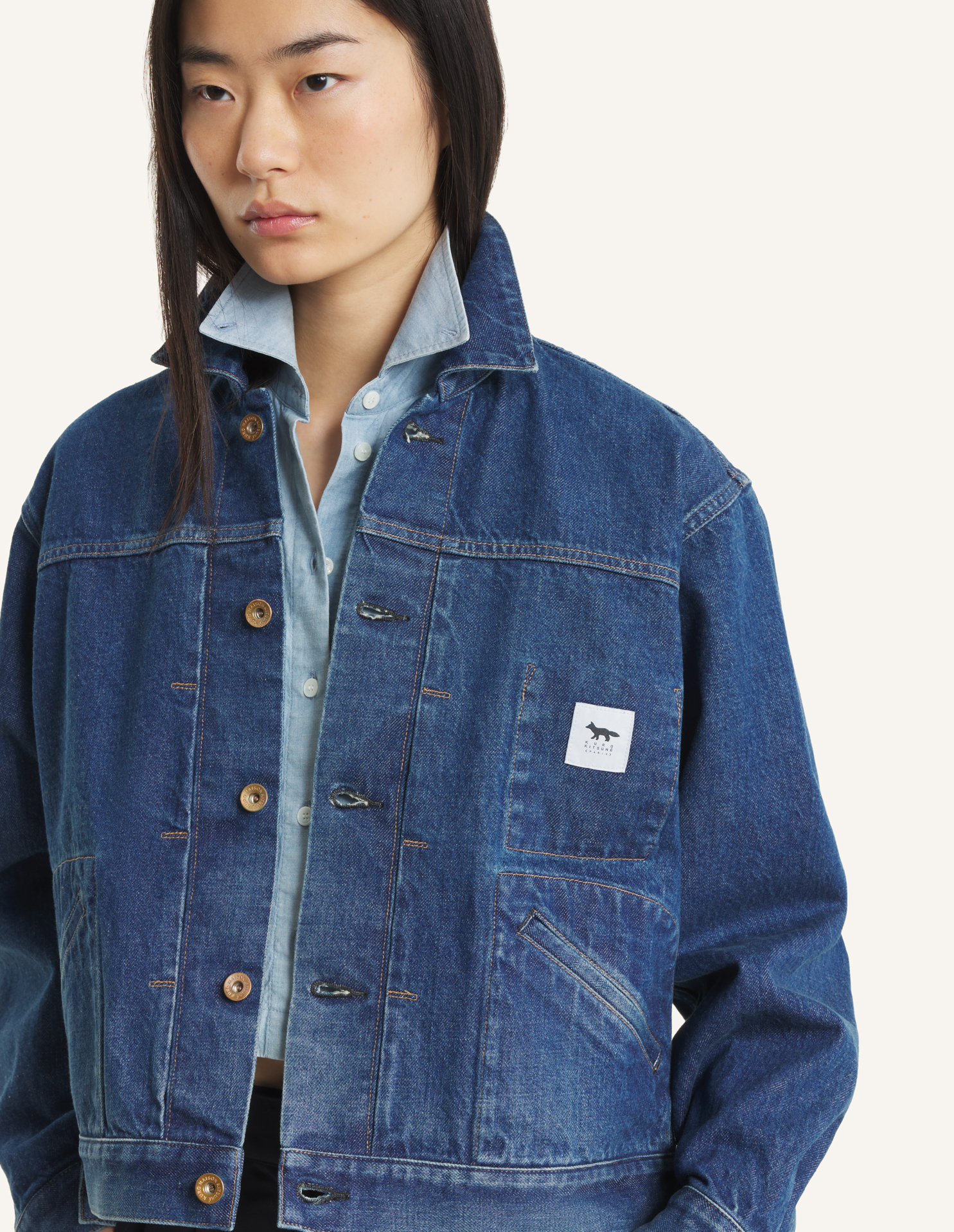 MAISON\u0020KITSUNE\u0020x\u0020KURO\u0020SELVEDGE\u0020VOYAGE\u0020DENIM\u0020JACKET