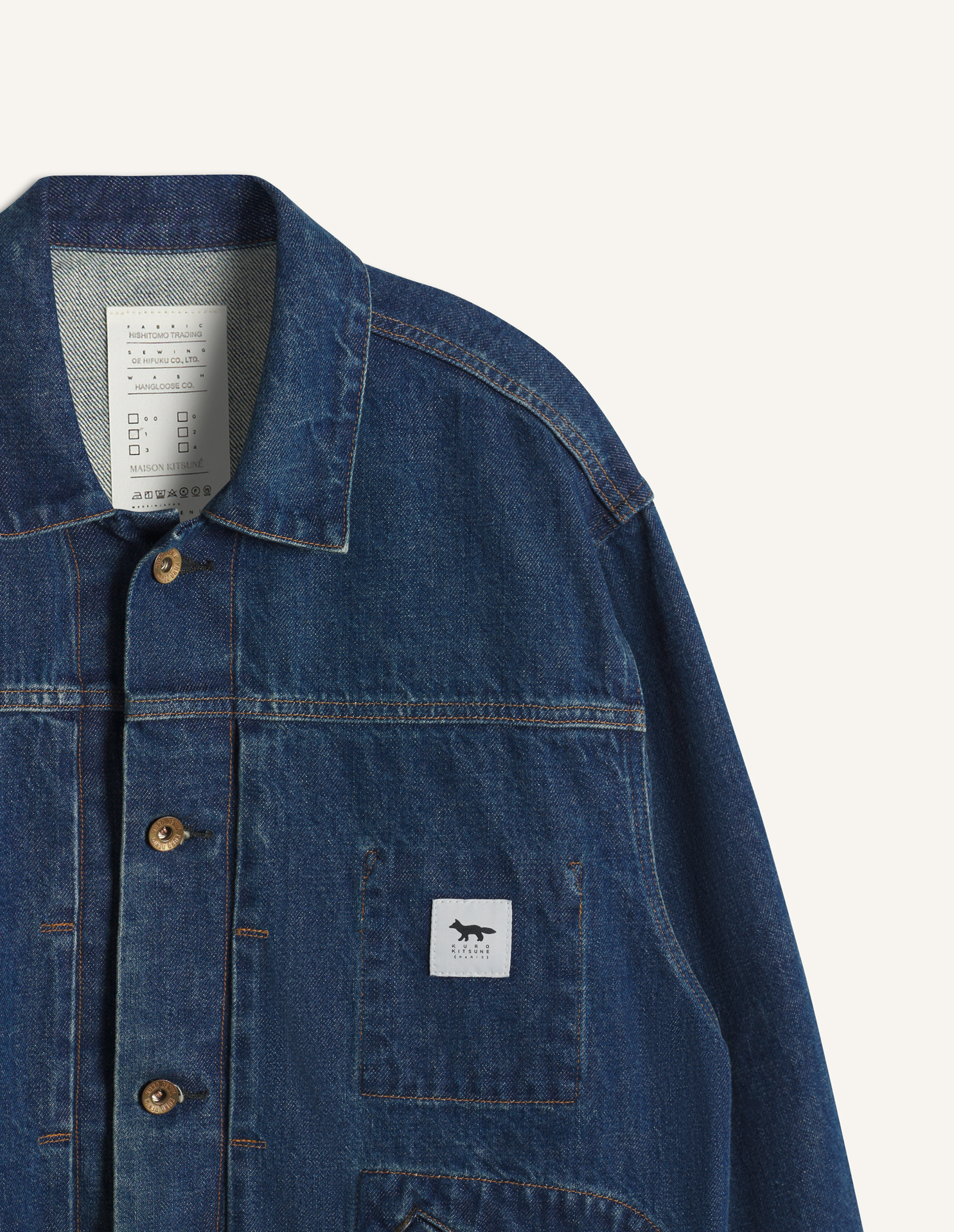 MAISON\u0020KITSUNE\u0020x\u0020KURO\u0020SELVEDGE\u0020VOYAGE\u0020DENIM\u0020JACKET