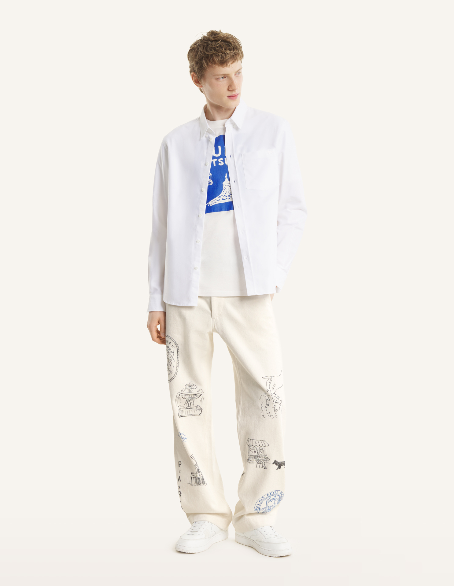 MAISON\u0020KITSUNE\u0020x\u0020KURO\u0020HANDWRITTEN\u0020POSTCARD\u0020TROUSER