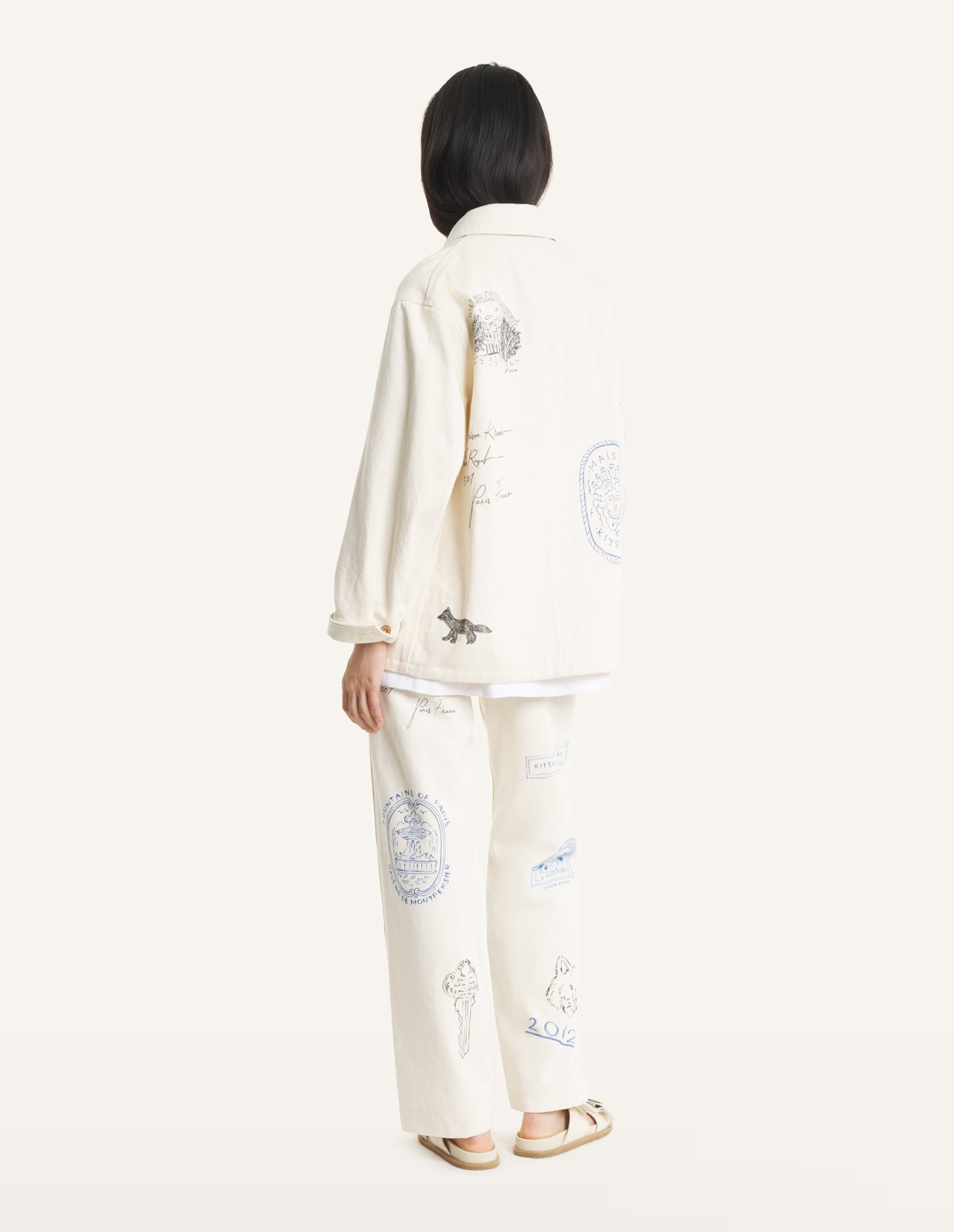 MAISON\u0020KITSUNE\u0020x\u0020KURO\u0020HANDWRITTEN\u0020POSTCARD\u0020WORK\u0020JACKET
