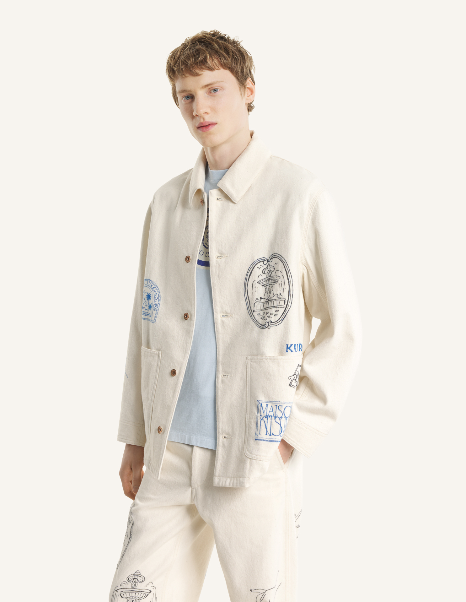 MAISON\u0020KITSUNE\u0020x\u0020KURO\u0020HANDWRITTEN\u0020POSTCARD\u0020WORK\u0020JACKET