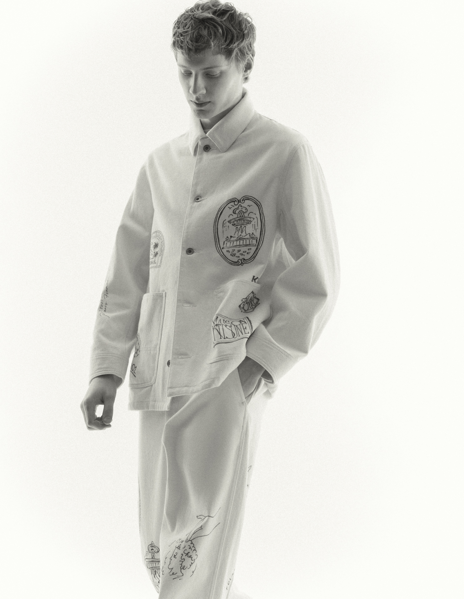 MAISON\u0020KITSUNE\u0020x\u0020KURO\u0020HANDWRITTEN\u0020POSTCARD\u0020WORK\u0020JACKET