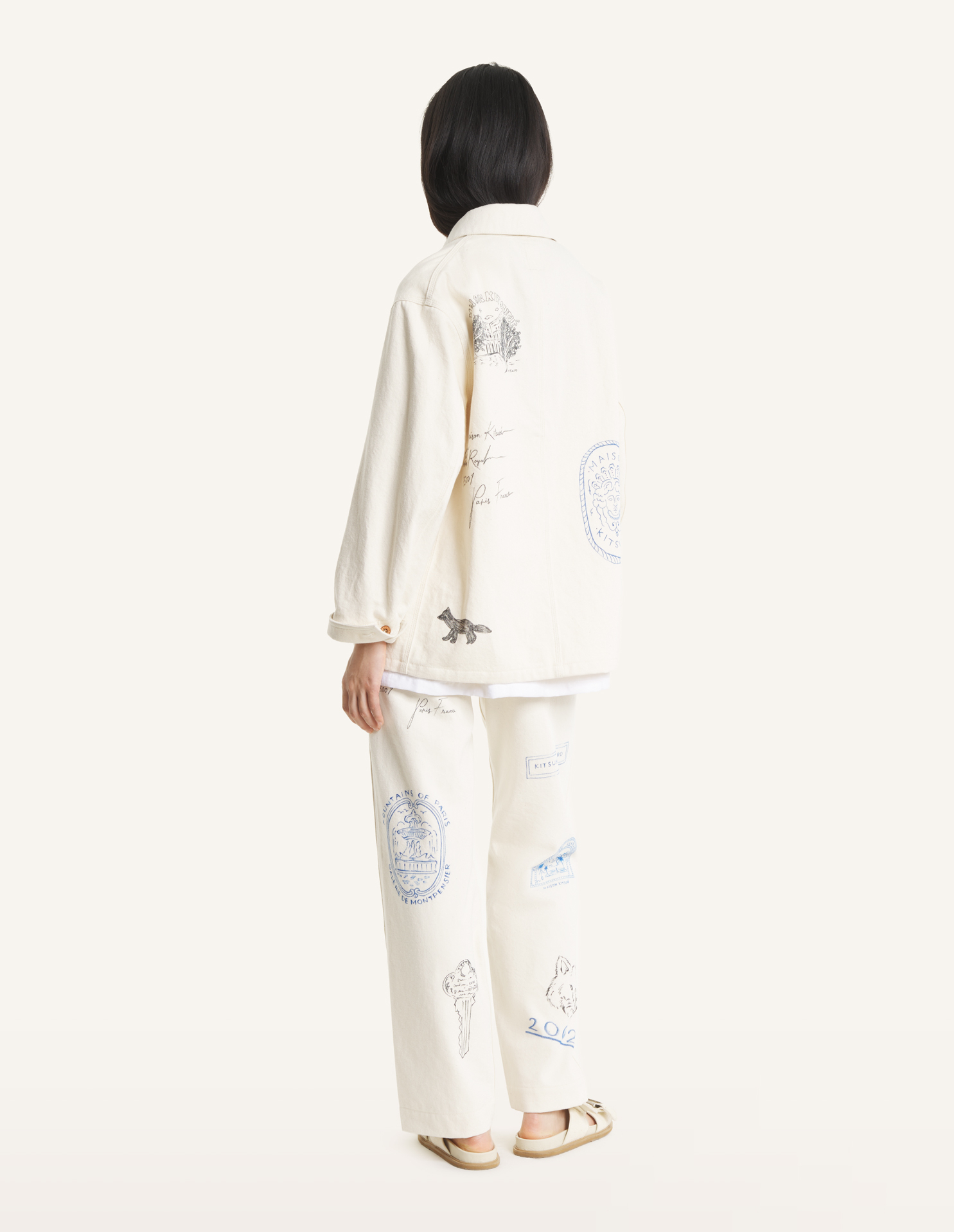 MAISON\u0020KITSUNE\u0020x\u0020KURO\u0020HANDWRITTEN\u0020POSTCARD\u0020WORK\u0020JACKET