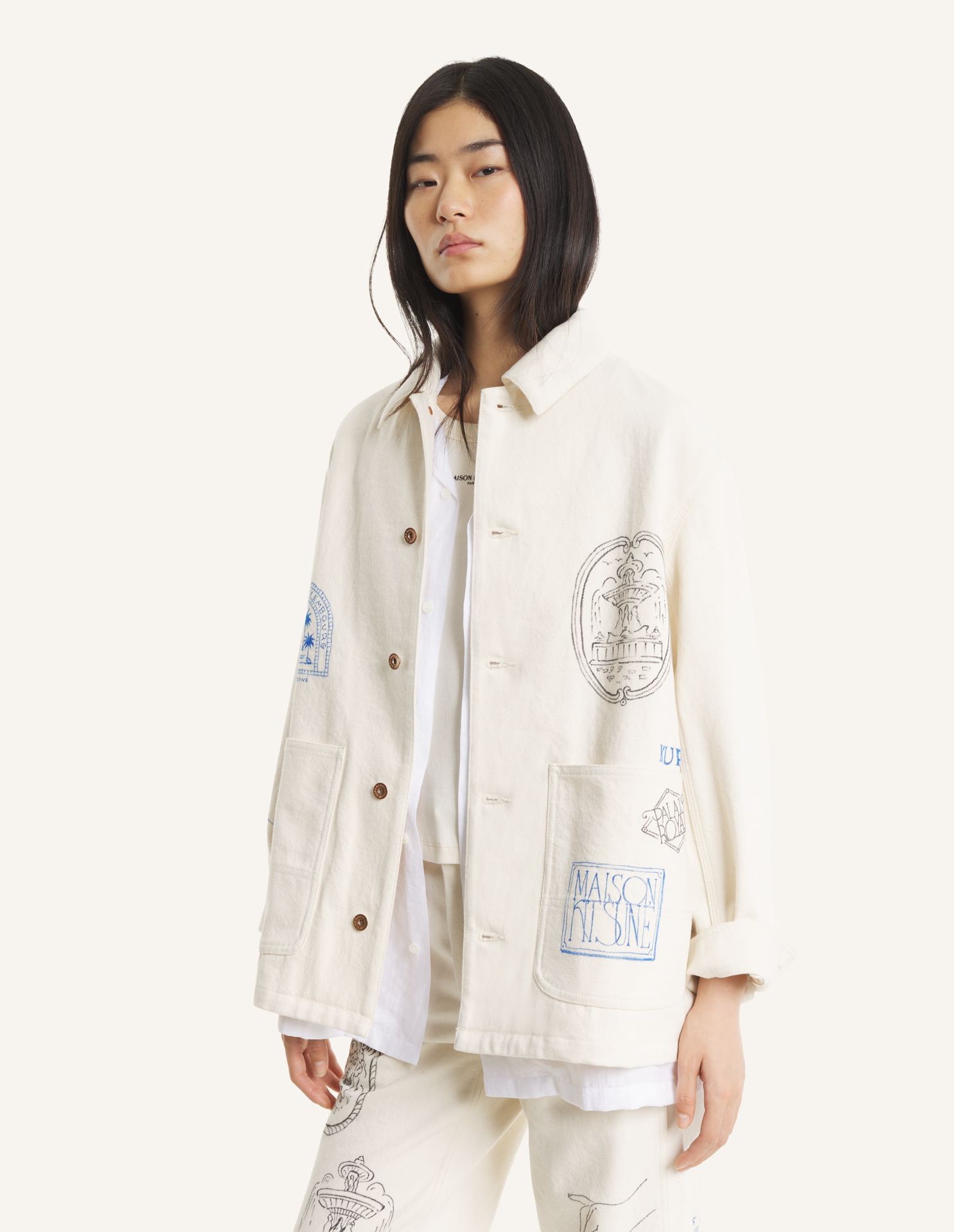 MAISON\u0020KITSUNE\u0020x\u0020KURO\u0020HANDWRITTEN\u0020POSTCARD\u0020WORK\u0020JACKET