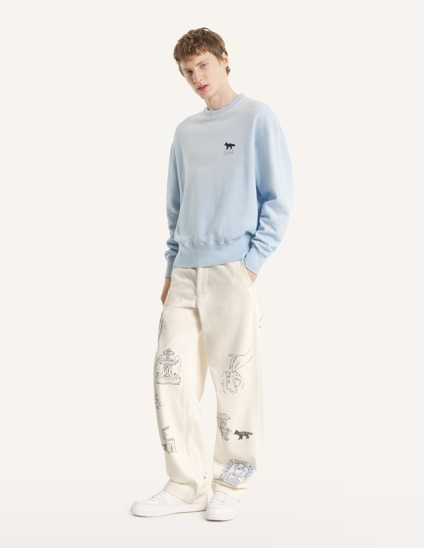 MAISON\u0020KITSUNE\u0020x\u0020KURO\u0020SUNFADED\u0020FOX\u0020SWEAT\u0020SHIRT