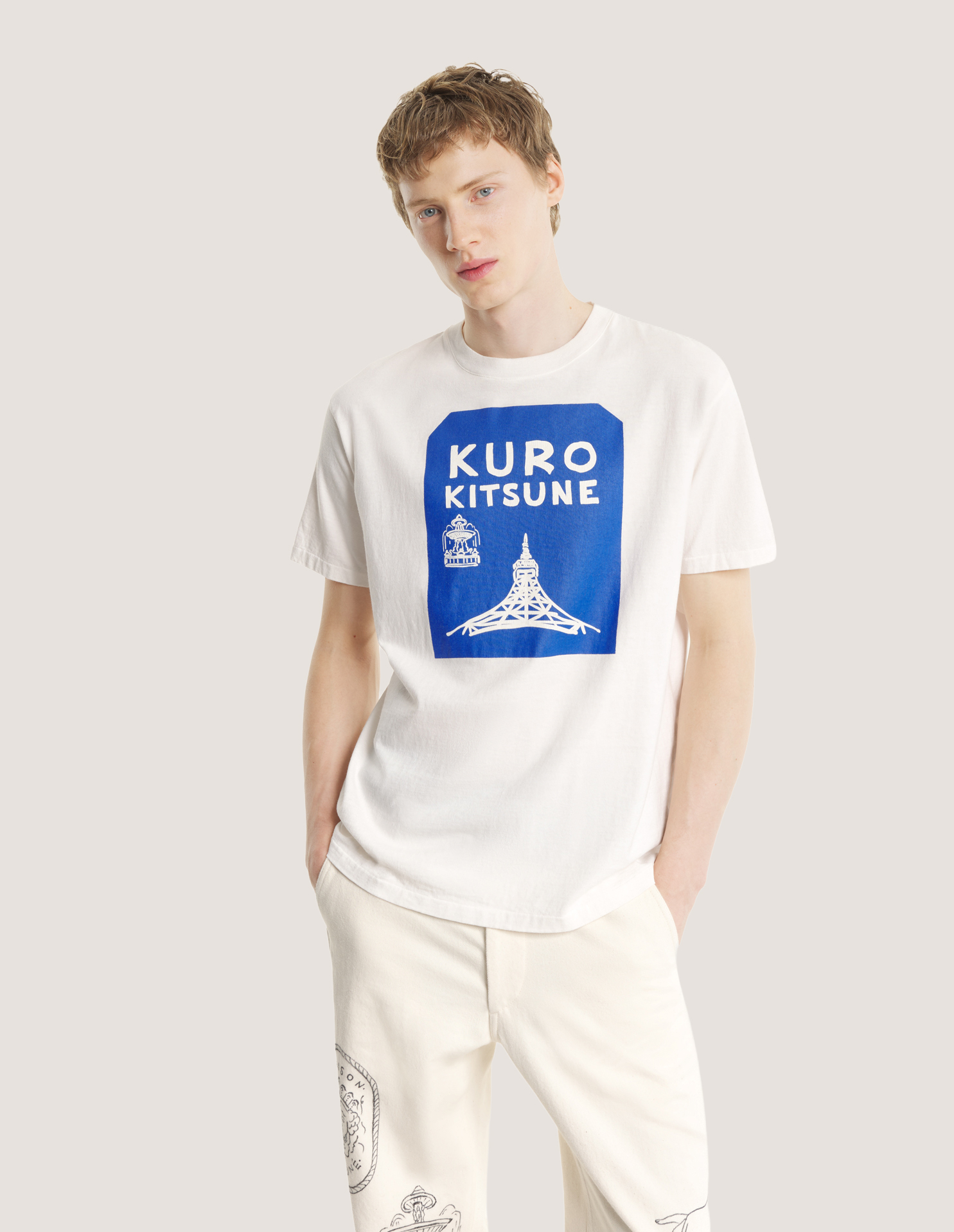 MAISON KITSUNE x KURO TOKYO-PARIS CROSSROADS VINTAGE WASH TEE - 8