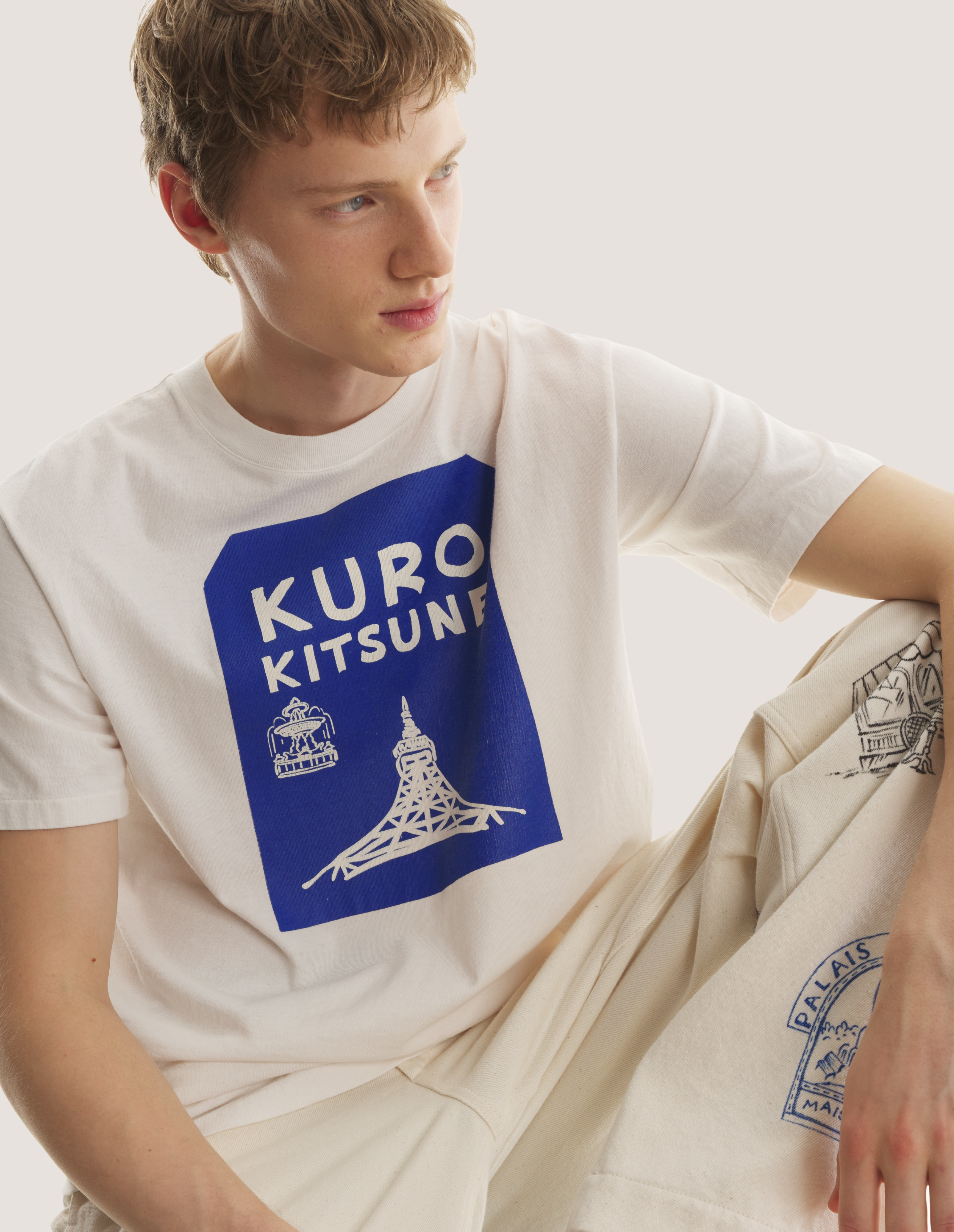 MAISON KITSUNE x KURO TOKYO-PARIS CROSSROADS VINTAGE WASH TEE - 6