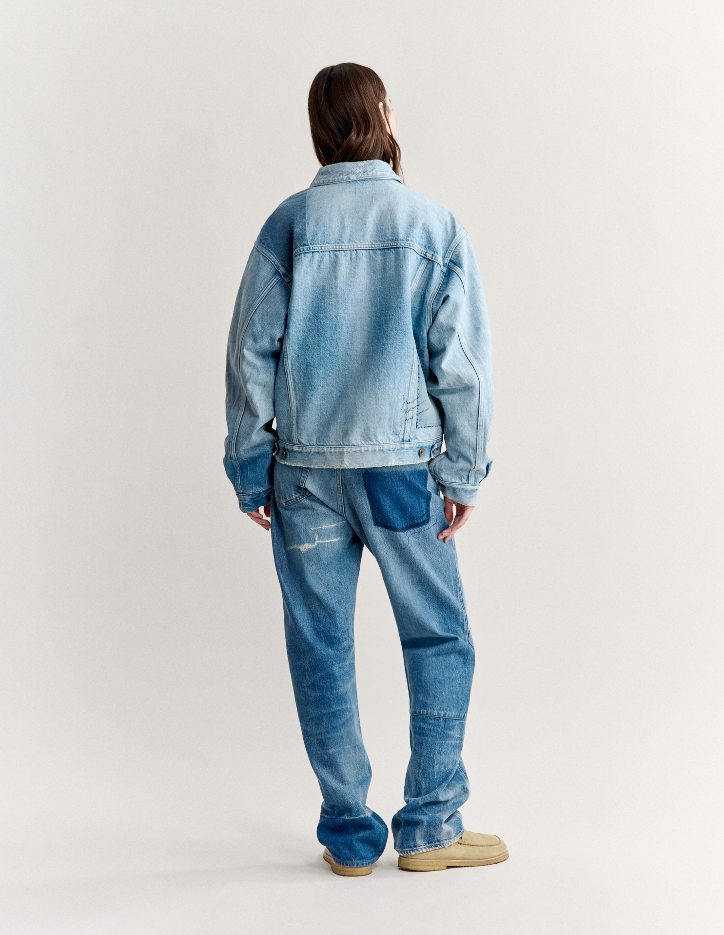 MAISON KITSUNE X KURO PATCHWORK DENIM JACKET - 9