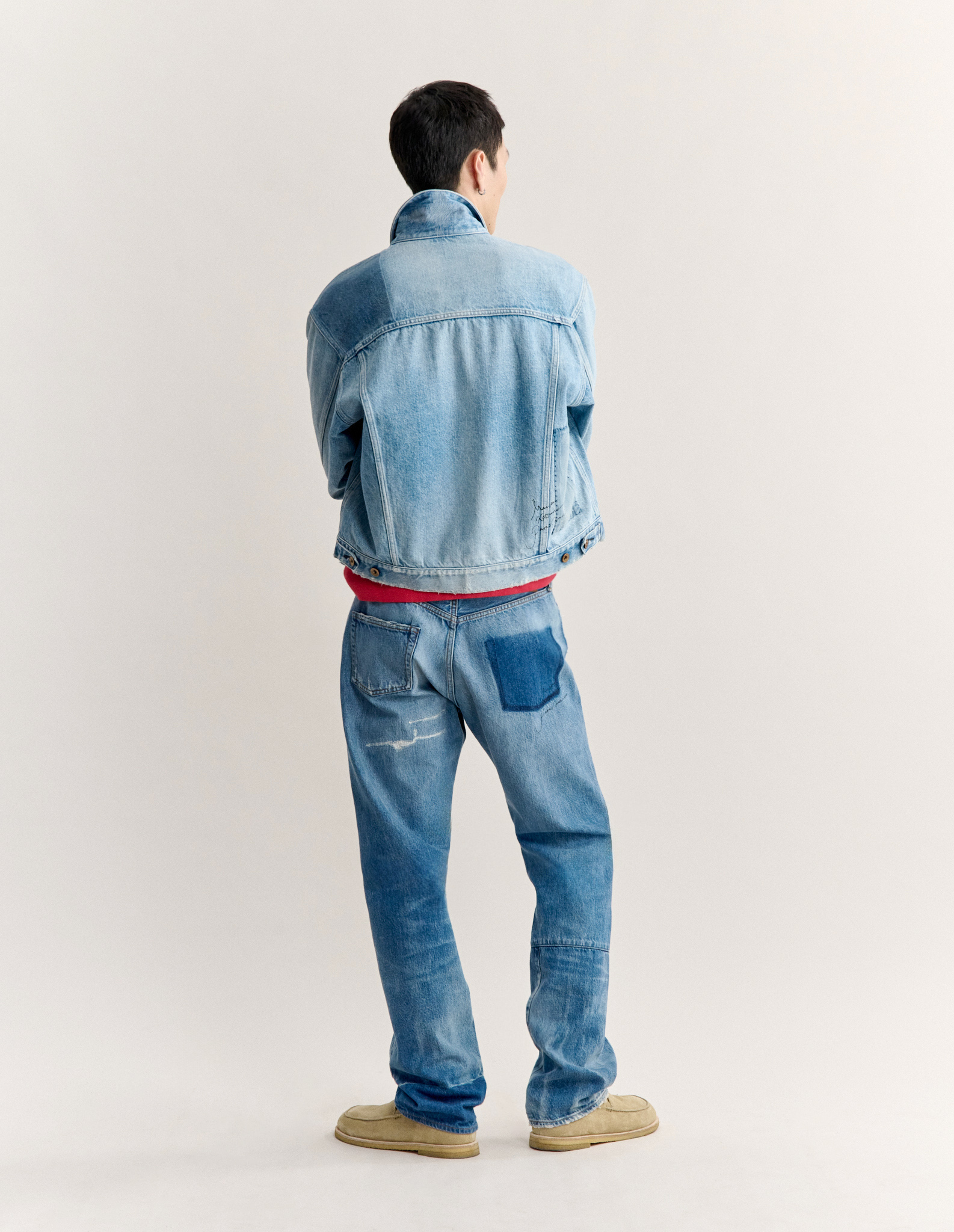 MAISON KITSUNE X KURO PATCHWORK DENIM JACKET - 8
