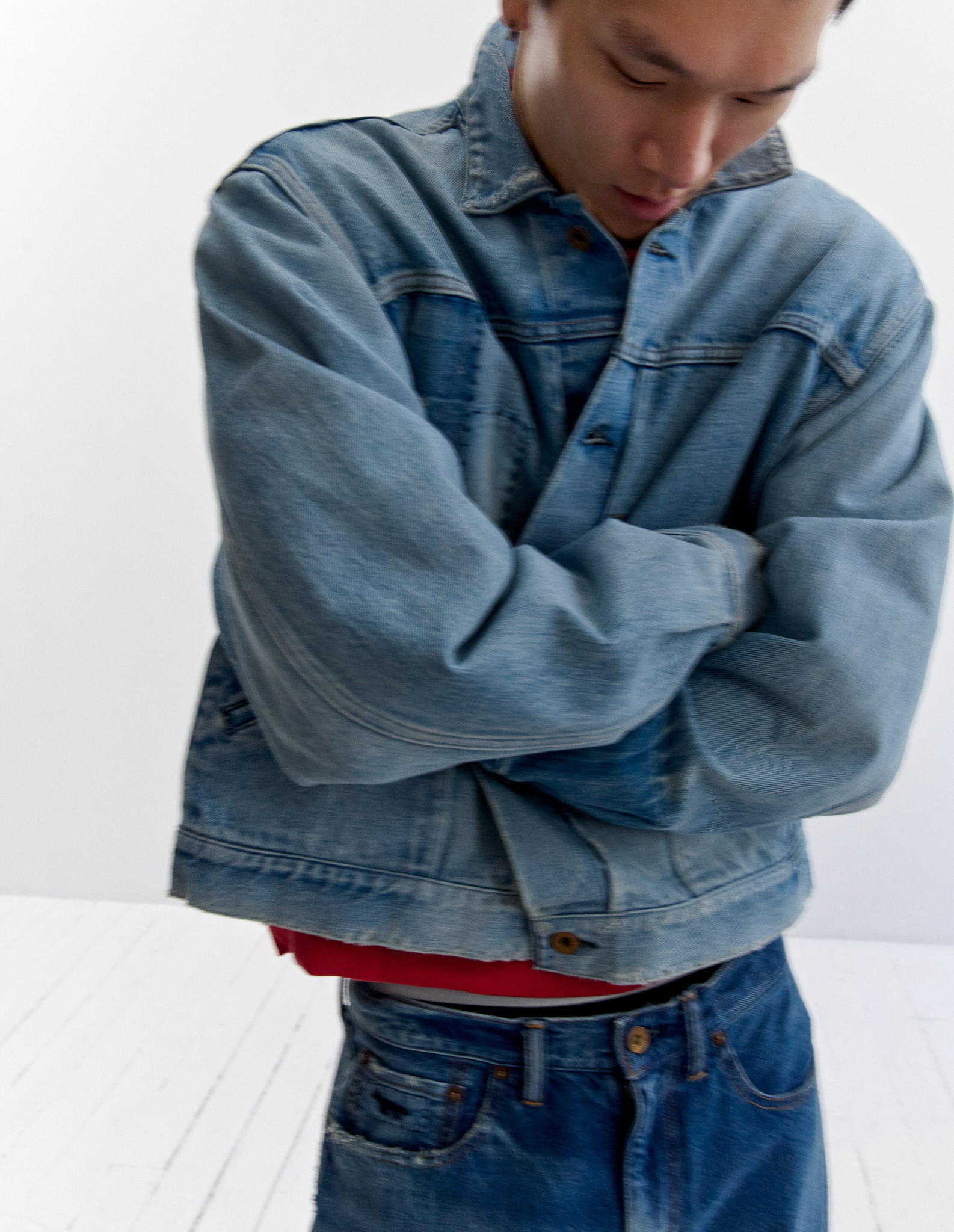 MAISON KITSUNE X KURO PATCHWORK DENIM JACKET - 14