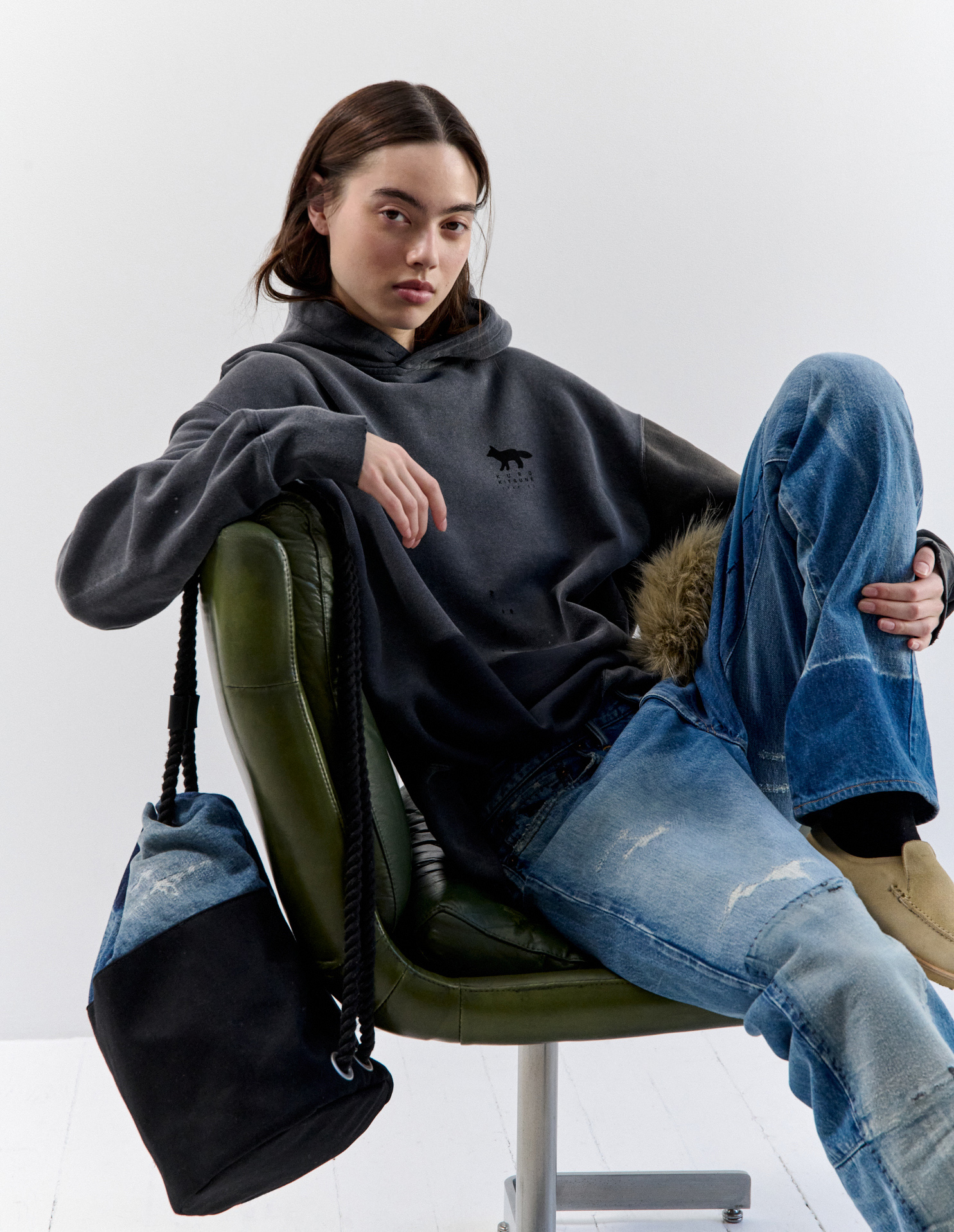 MAISON KITSUNE X KURO PATCHWORKED FOX PARKA - 11