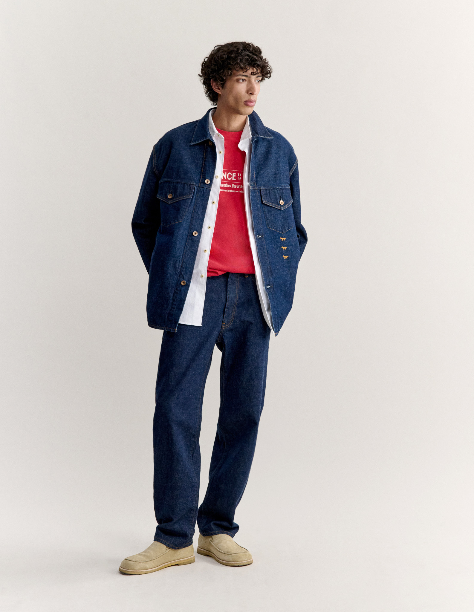 MAISON KITSUNE X KURO DENIM SHIRT - 5