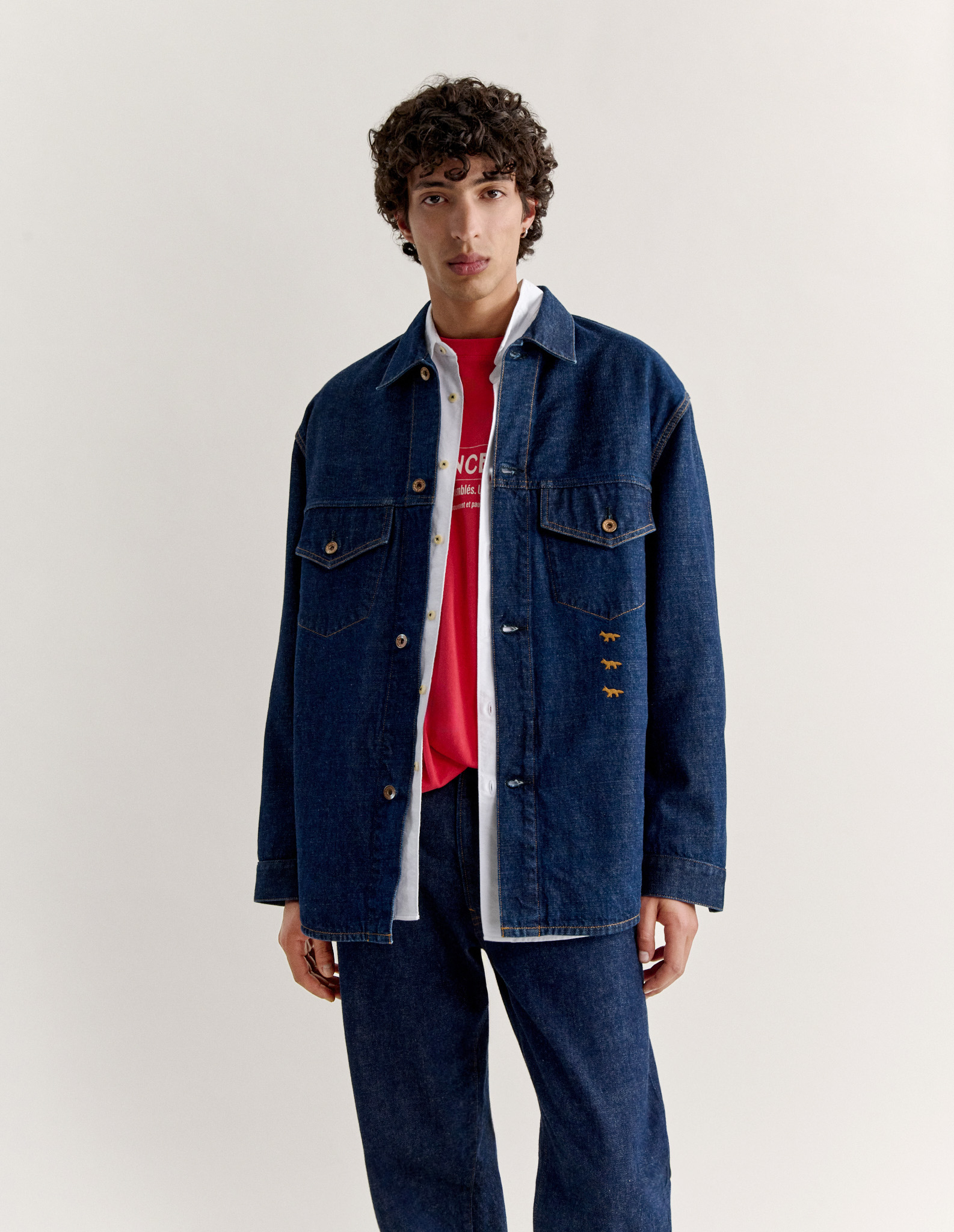 MAISON KITSUNE X KURO DENIM SHIRT - 3