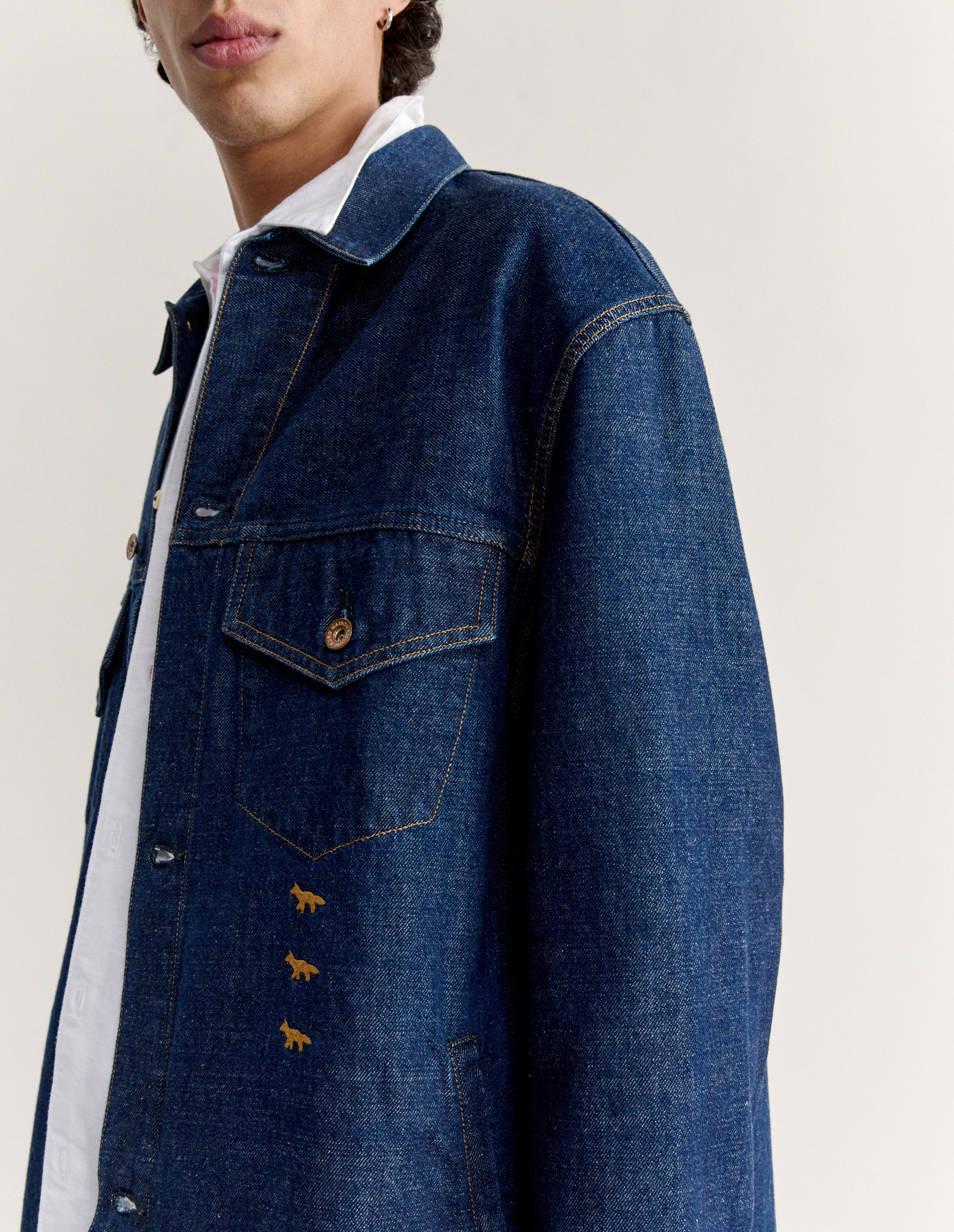 MAISON KITSUNE X KURO DENIM SHIRT - 9