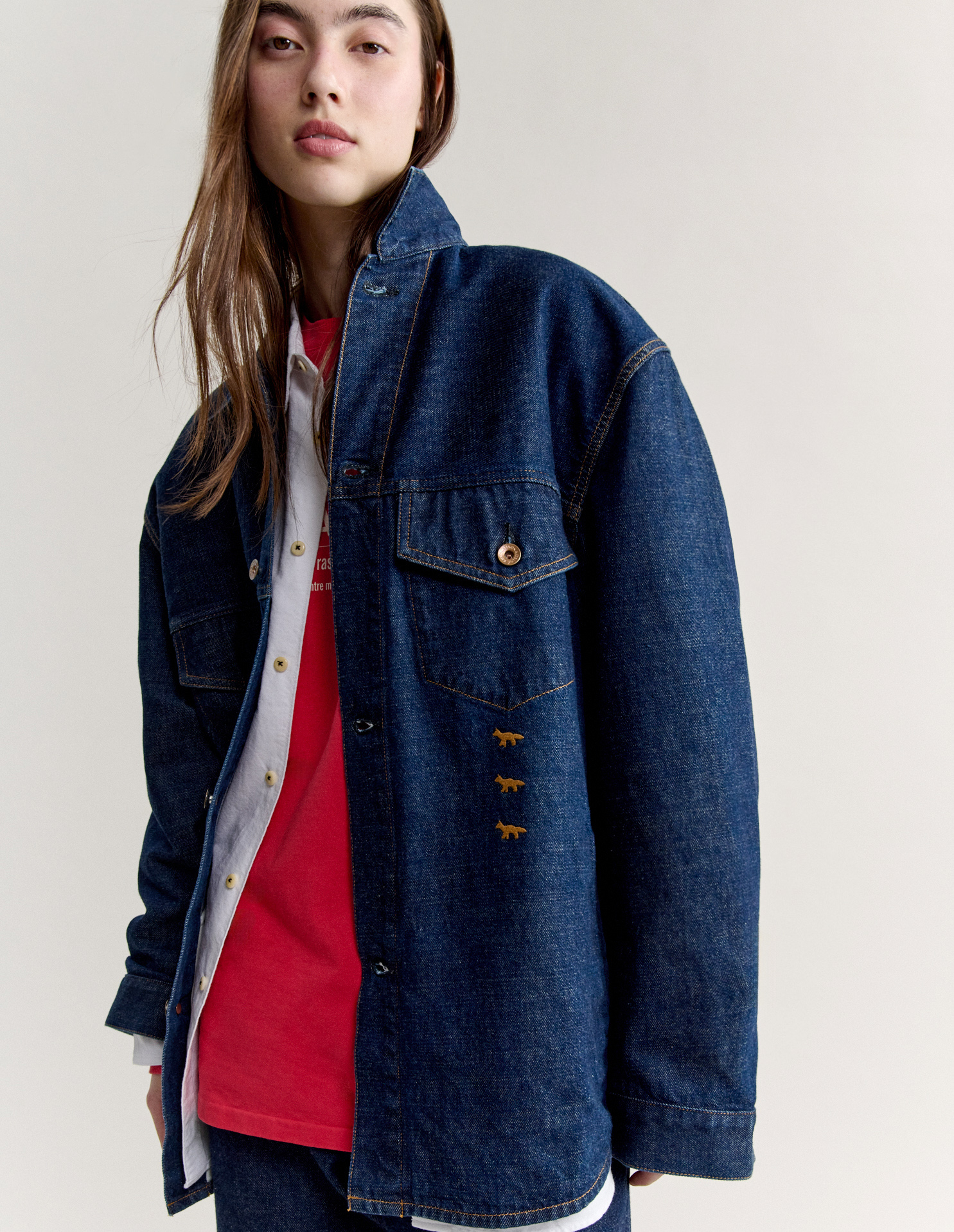 MAISON KITSUNE X KURO DENIM SHIRT - 10