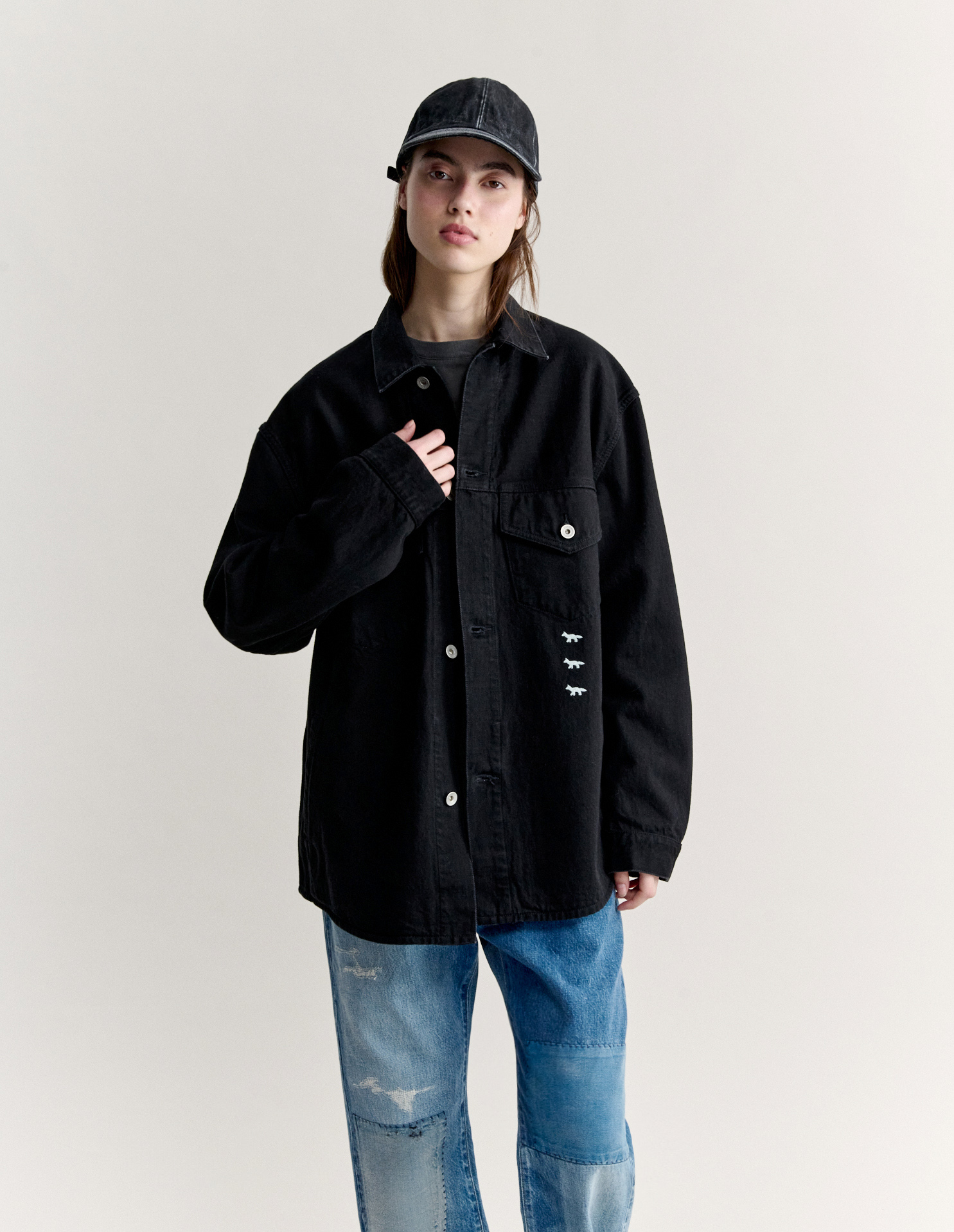 MAISON KITSUNE X KURO DENIM SHIRT - 4