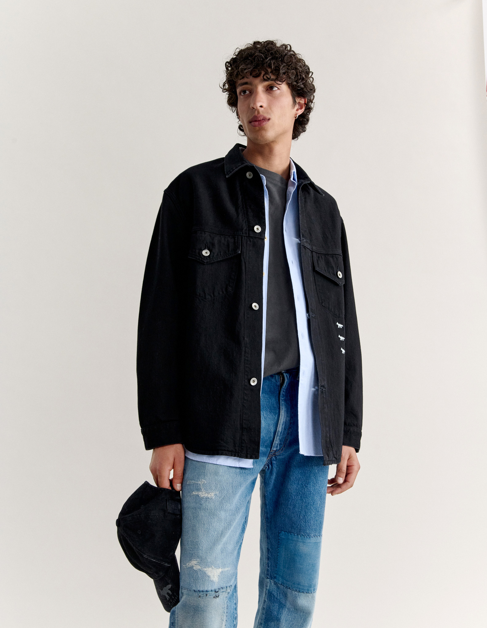 MAISON KITSUNE X KURO DENIM SHIRT - 3