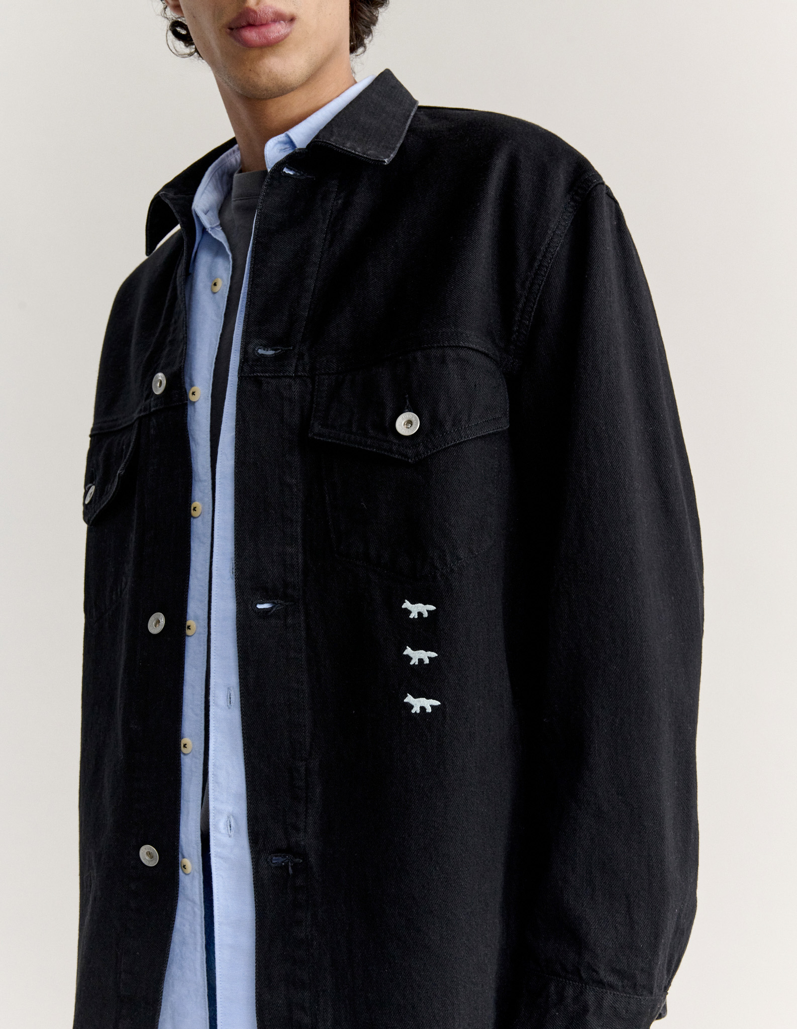 MAISON KITSUNE X KURO DENIM SHIRT - 7