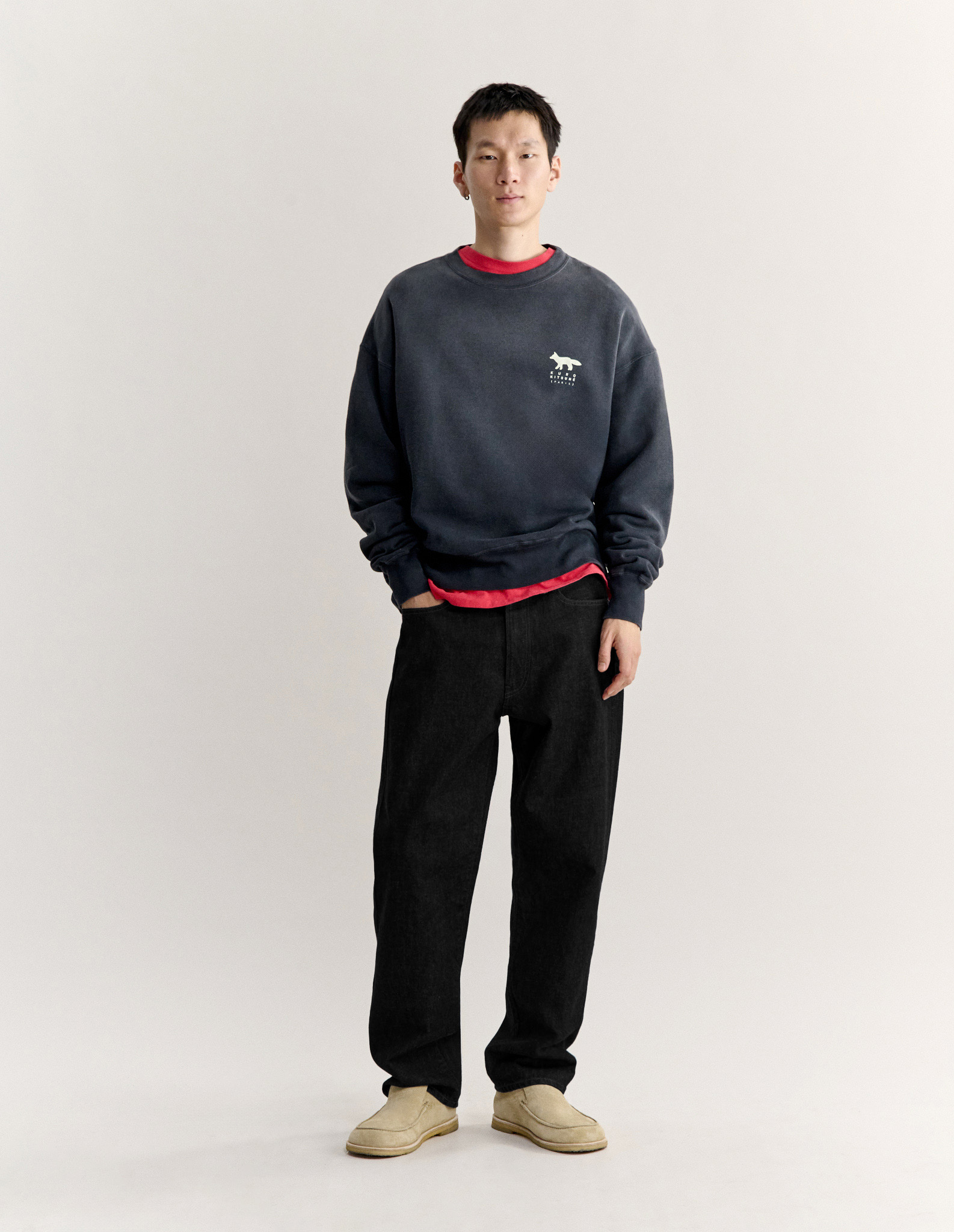 MAISON KITSUNE X KURO SELVEDGE DENIM PANTS - 4