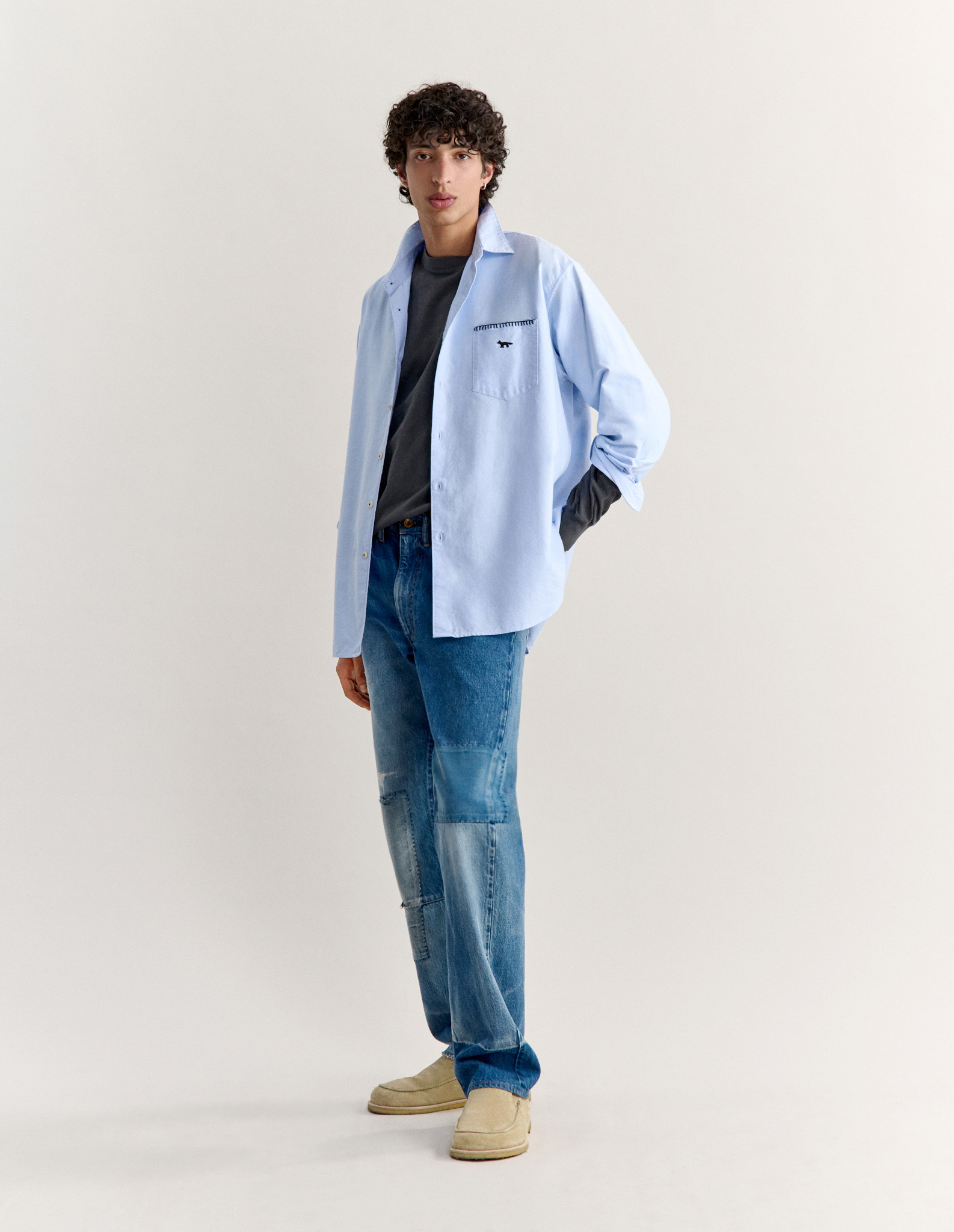 MAISON KITSUNE X KURO OXFORD SHIRT - 6