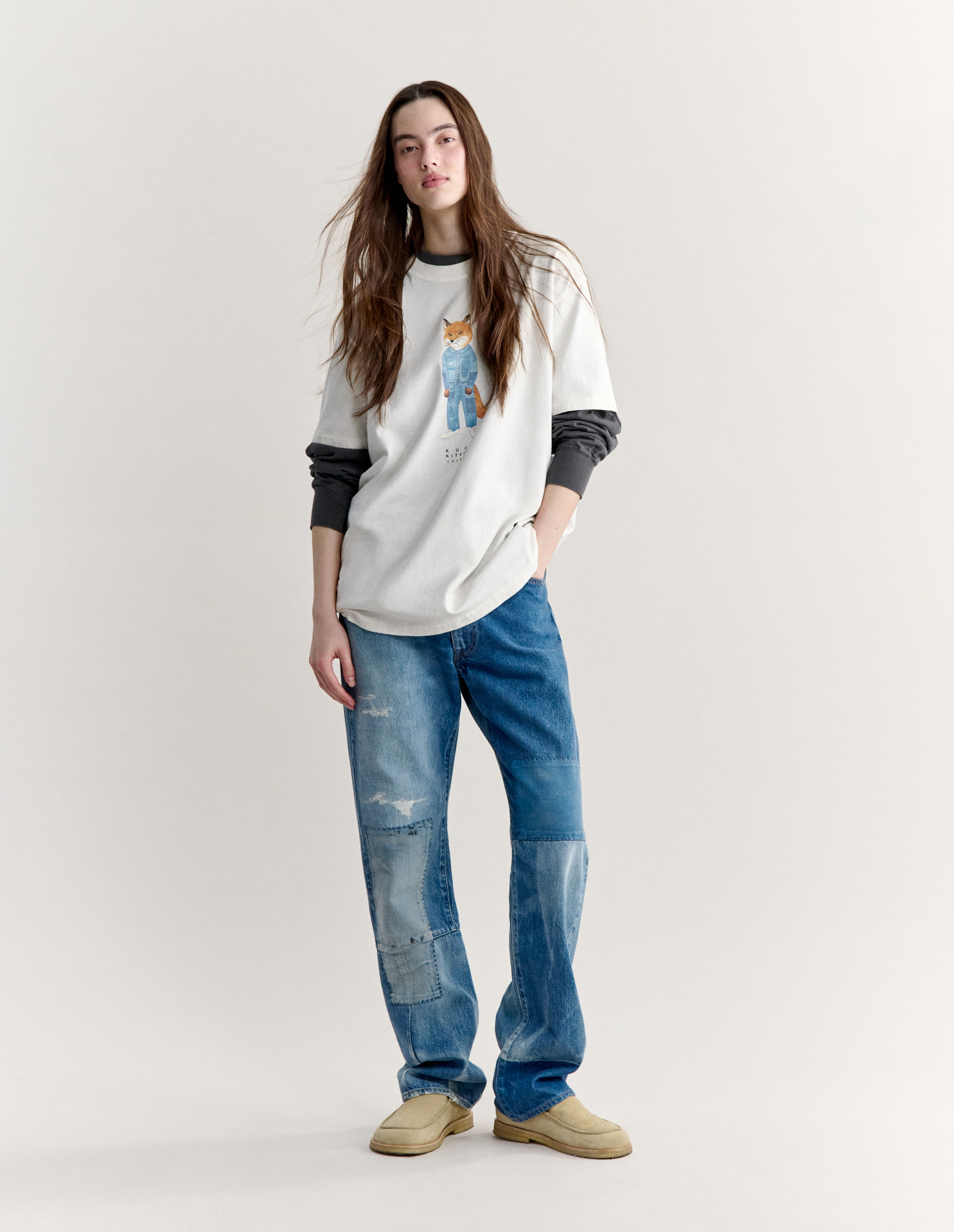 MAISON KITSUNE X KURO THE CRAFTED FOX TEE - 3