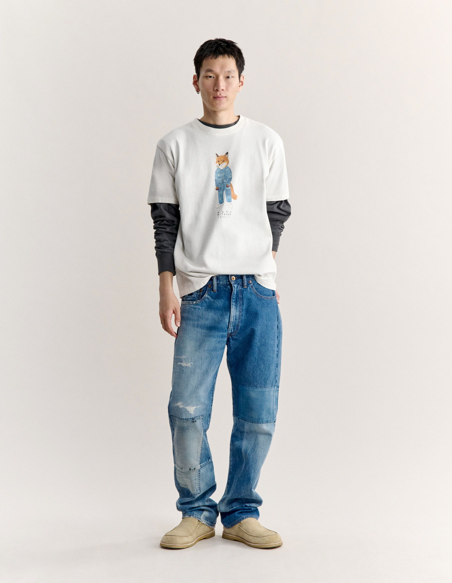MAISON KITSUNE X KURO THE CRAFTED FOX TEE - 4