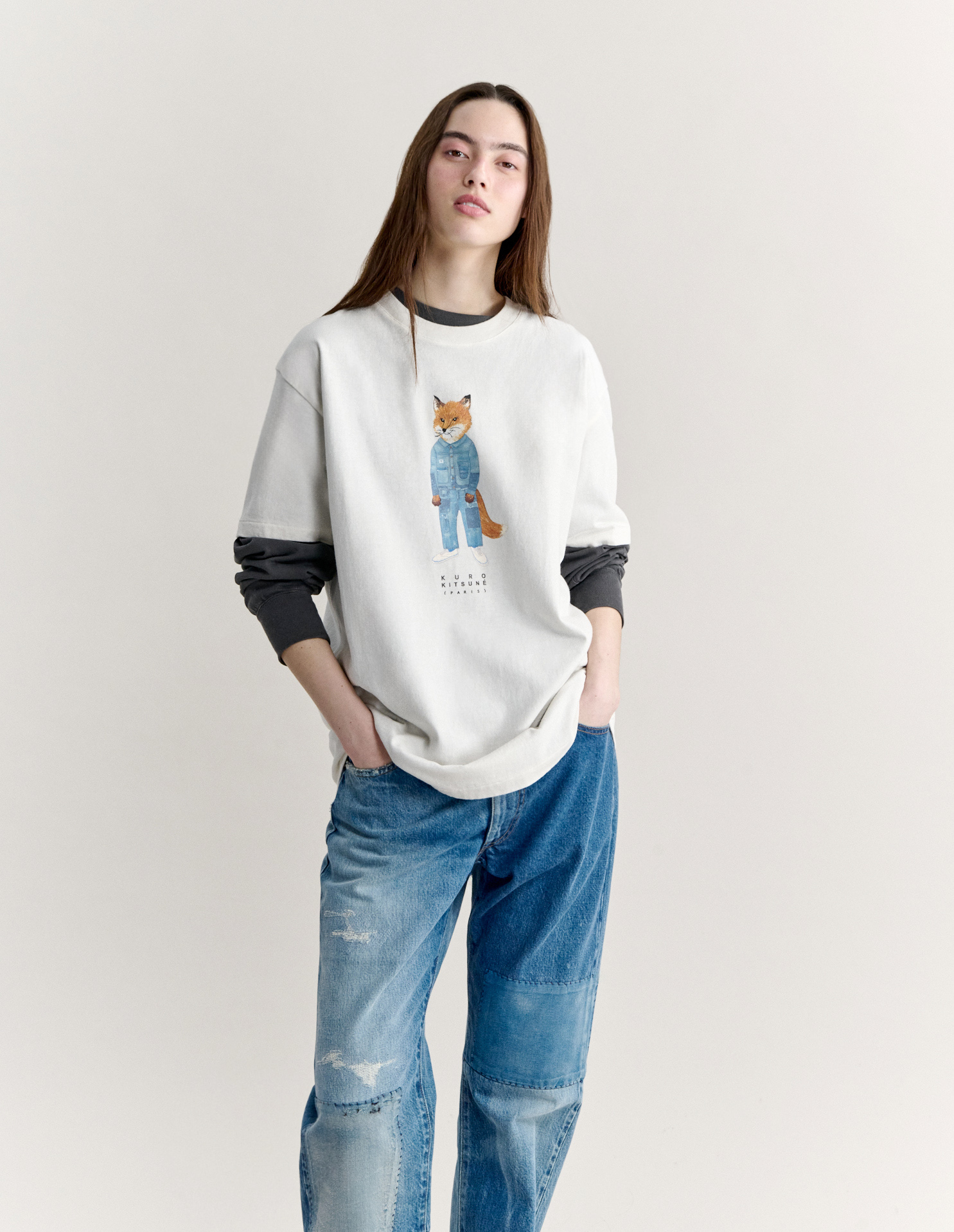 MAISON KITSUNE X KURO THE CRAFTED FOX TEE - 6