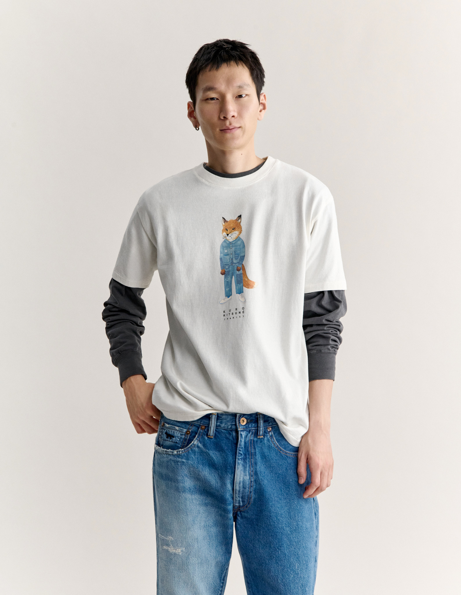 MAISON KITSUNE X KURO THE CRAFTED FOX TEE - 7