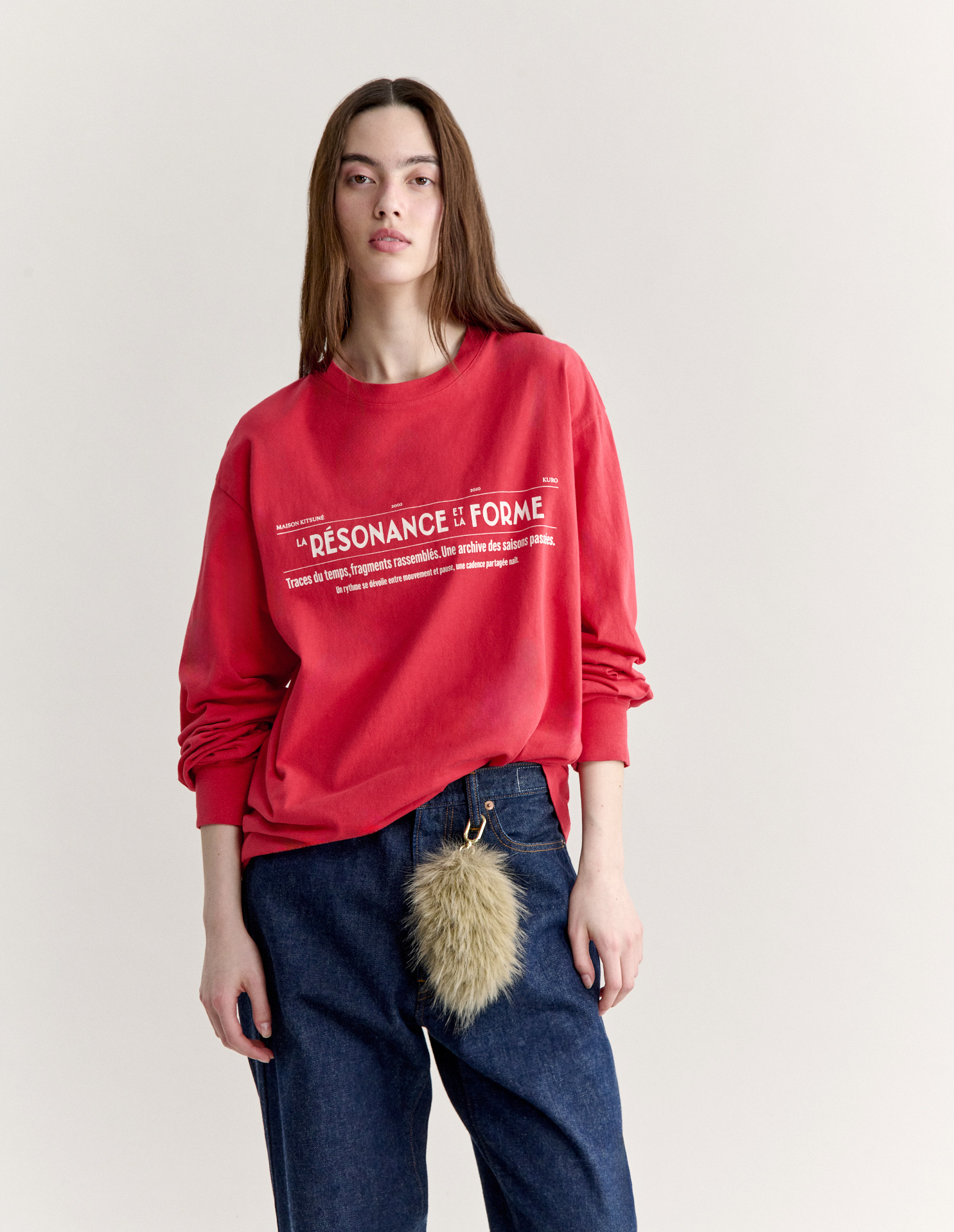 MK × KURO フェード レッド ロングスリーブ Tシャツ - 5