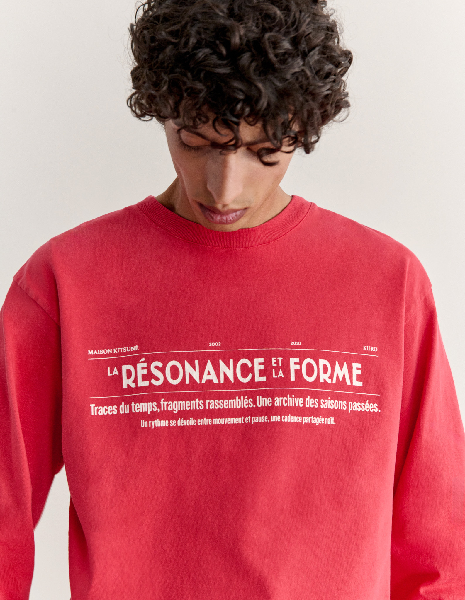 MK × KURO フェード レッド ロングスリーブ Tシャツ - 6