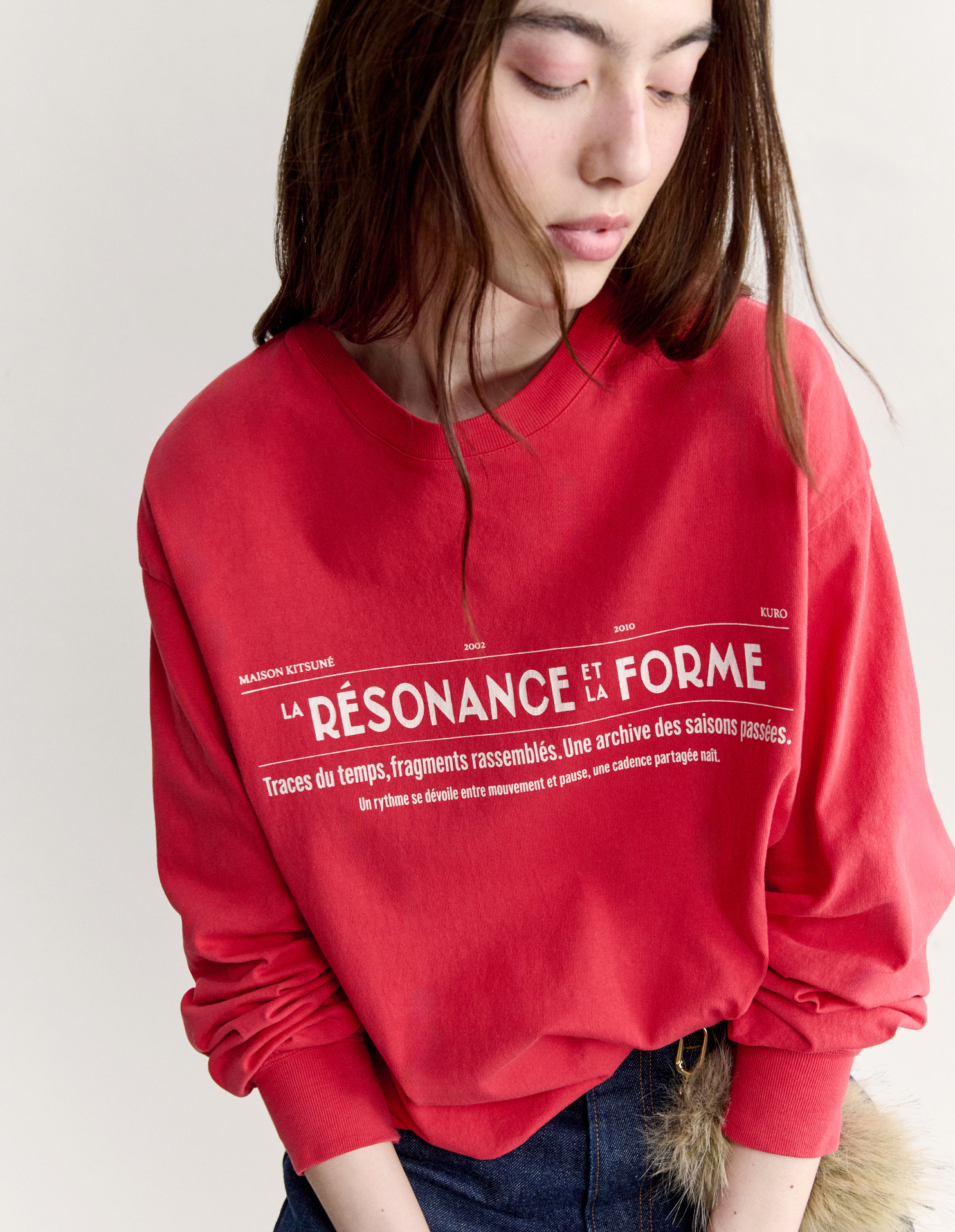 MK × KURO フェード レッド ロングスリーブ Tシャツ - 7