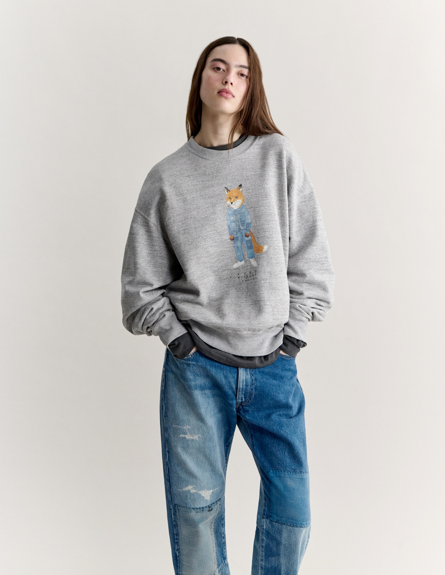 MAISON KITSUNE X KURO THE CRAFTED FOX SWEATSHIRT - 4