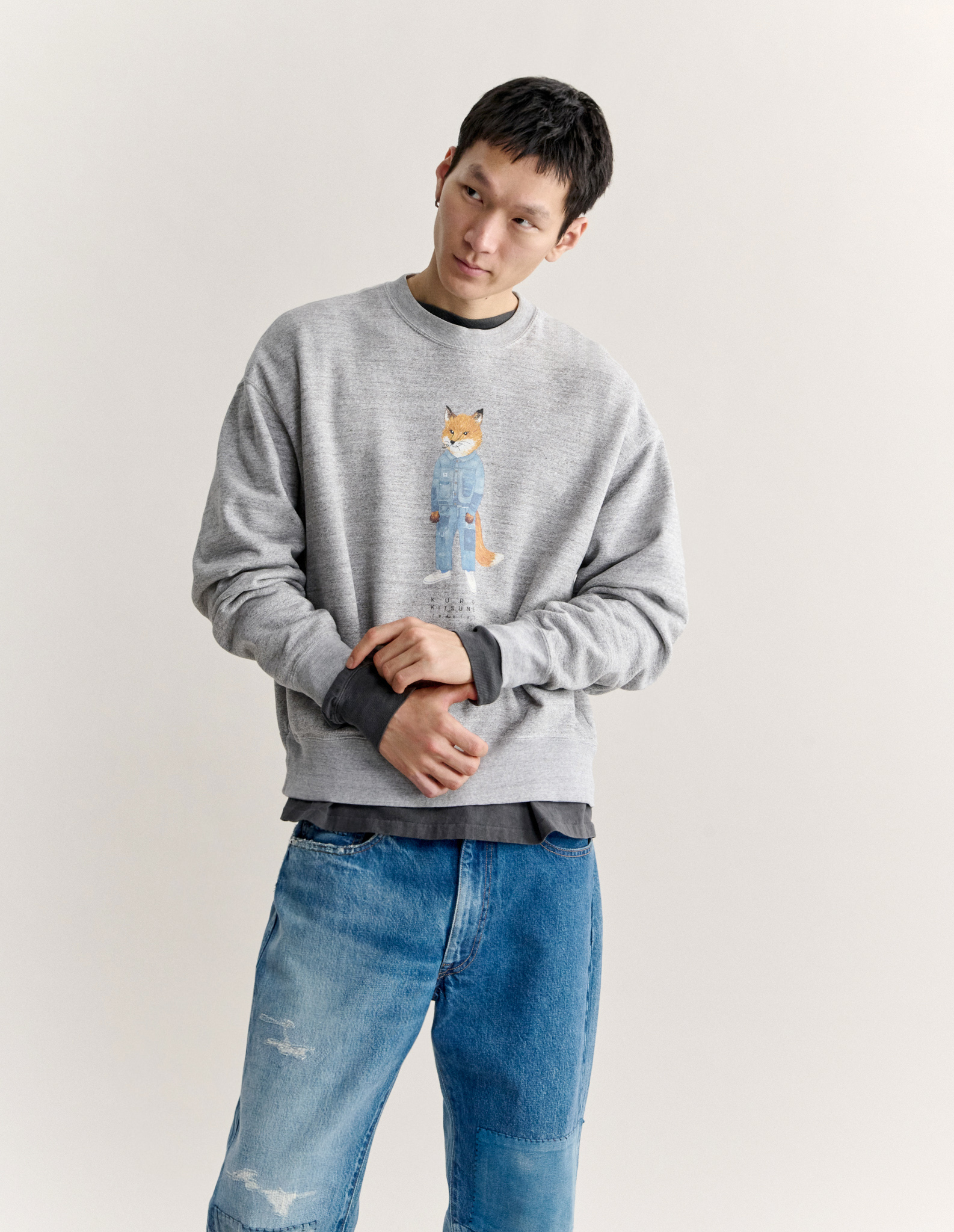 MAISON KITSUNE X KURO THE CRAFTED FOX SWEATSHIRT - 3